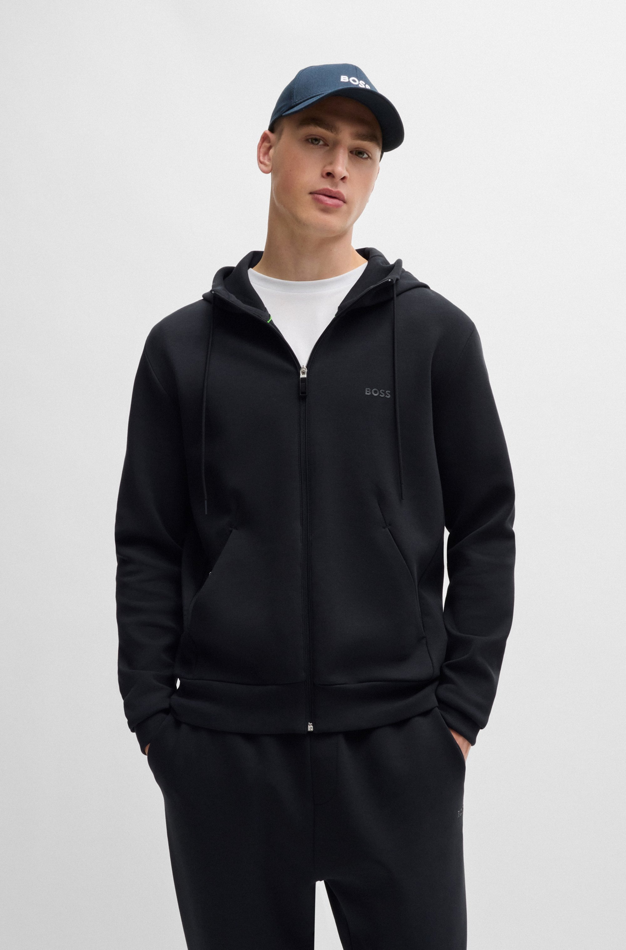 BOSS GREEN Kapuzensweatjacke »Saggy« mit BOSS Aufdruck