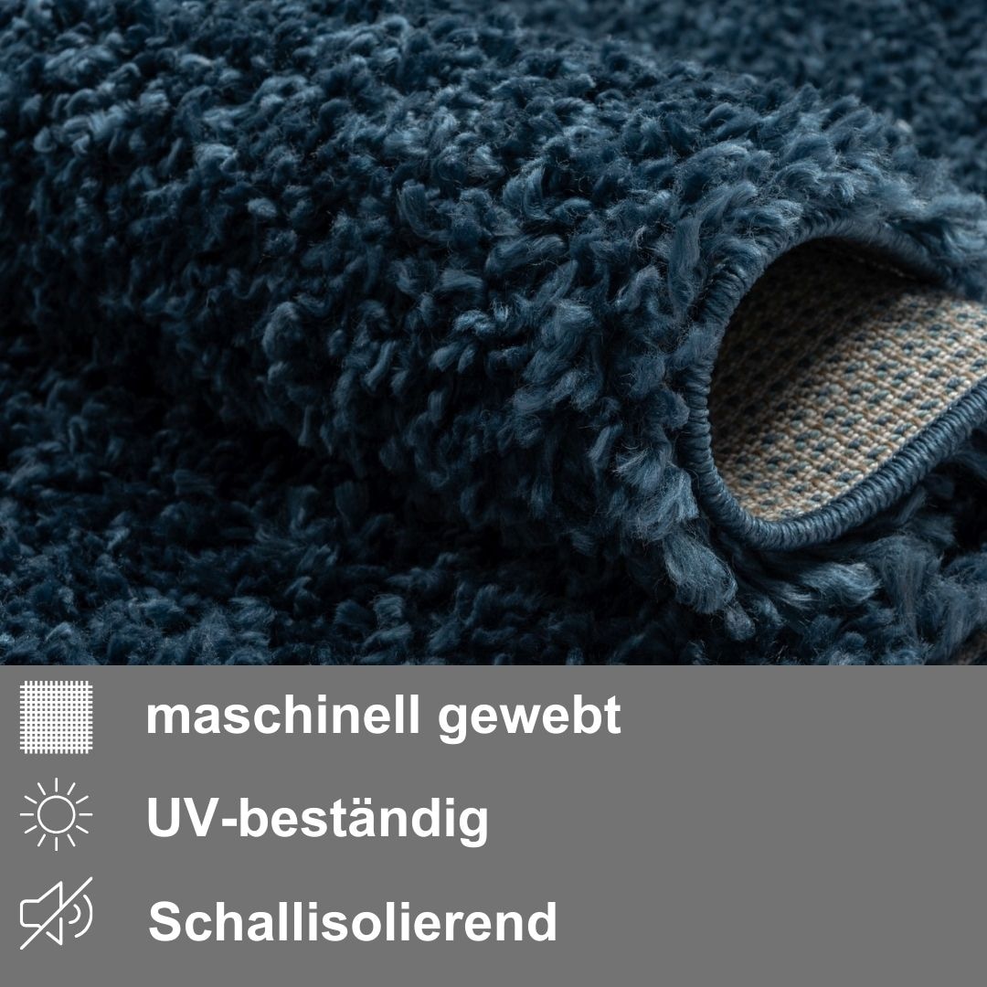 Myflair Möbel & Accessoires Hochflor-Läufer »My Shaggy«, rechteckig, 37 mm Höhe, Shaggy, Uni Farben, leicht glänzend, Microfaser, extra flauschig