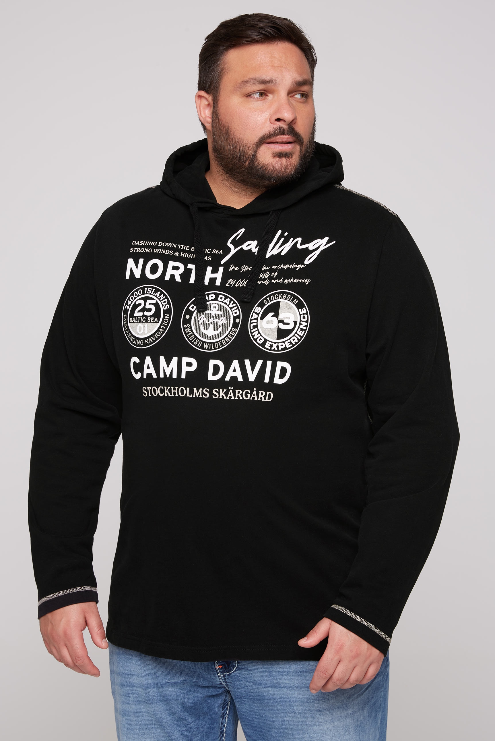 CAMP DAVID Kapuzenshirt, langarm, mit Logo-Prints