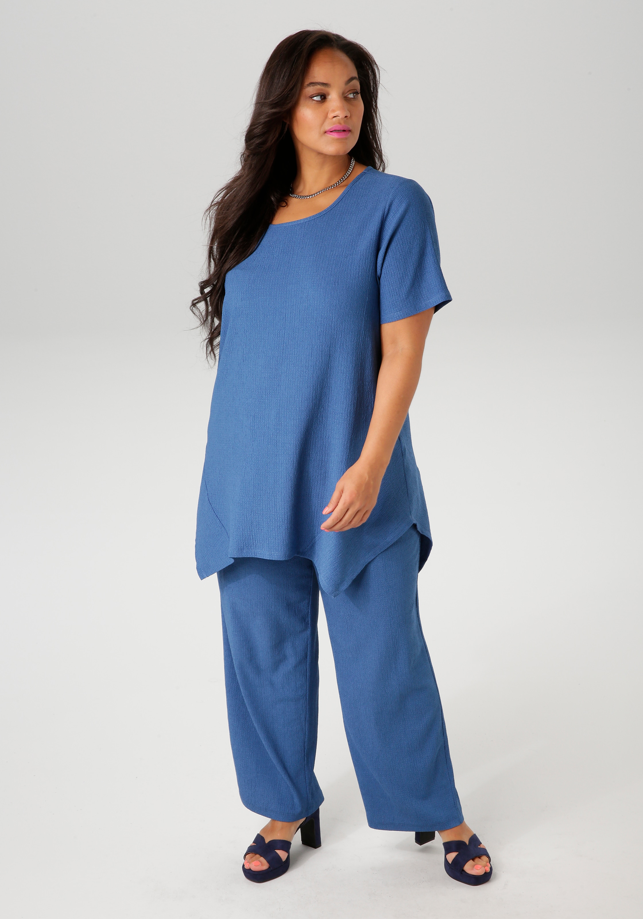 Aniston PLUS Blusenshirt, mit dezenter Streifenlook Struktur
