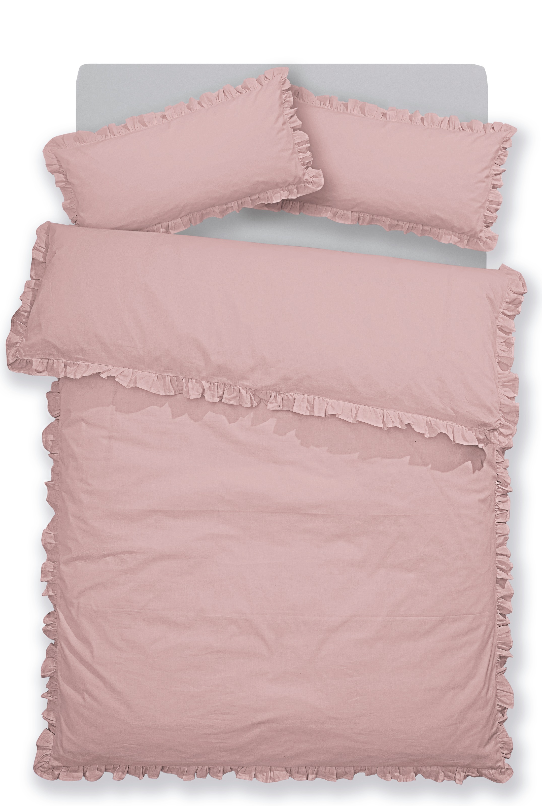 OTTO home Bettwäsche "Violetta in Gr. 135x200 oder 155x220 cm" 2 Bettwäsche aus Baumwolle, romantische Bettwäsche mit Volants