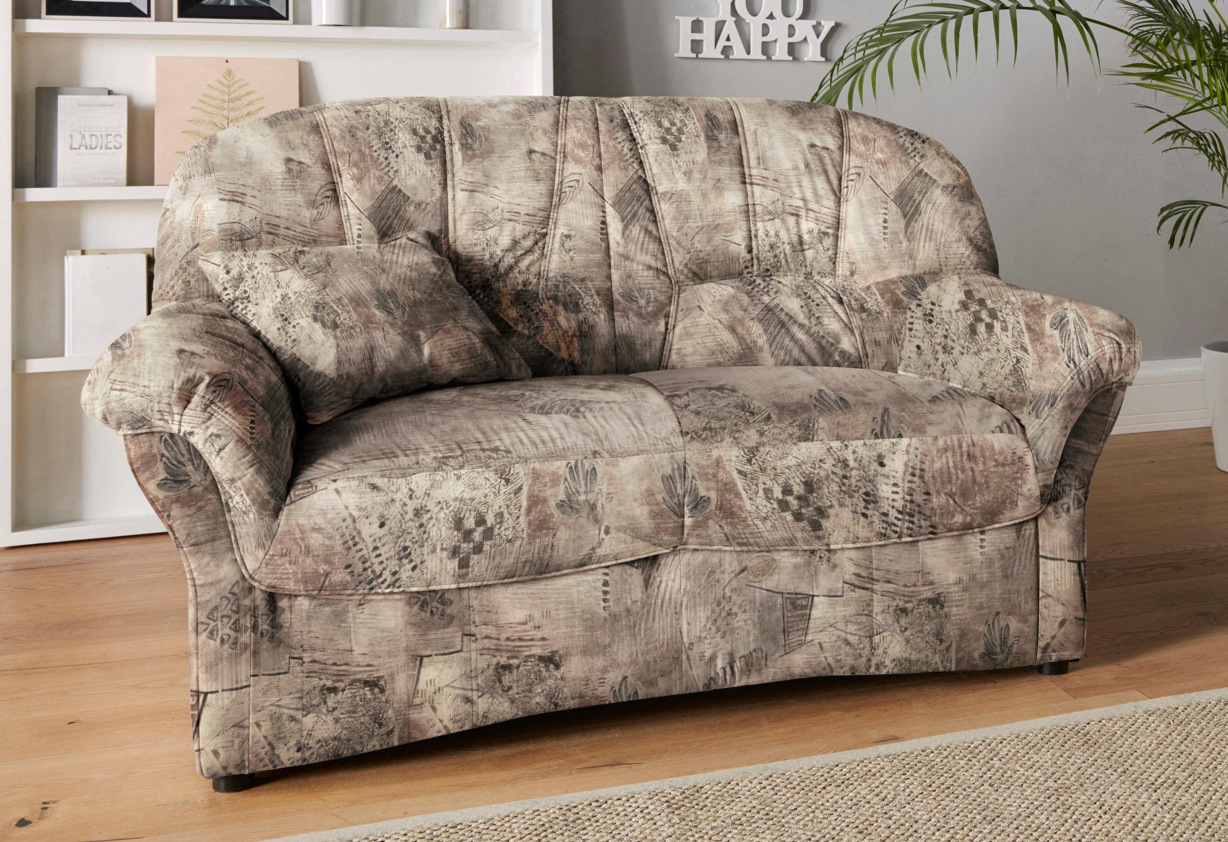 DOMO collection 2-Sitzer »Bahia zeitlos & elegantes Sofa, bequem«, Microfaser, natur