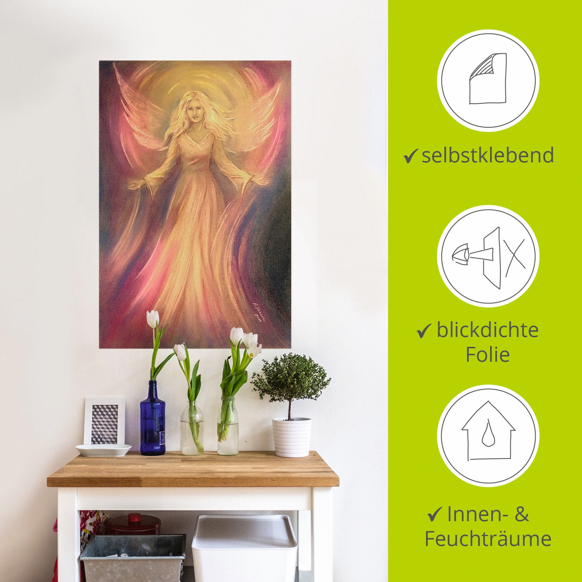 Artland Wandbild »Engel Licht Liebe - Spirituelle Malerei«, Religion, (1 St.), als Alubild, Outdoorbild, Leinwandbild, Poster, Wandaufkleber