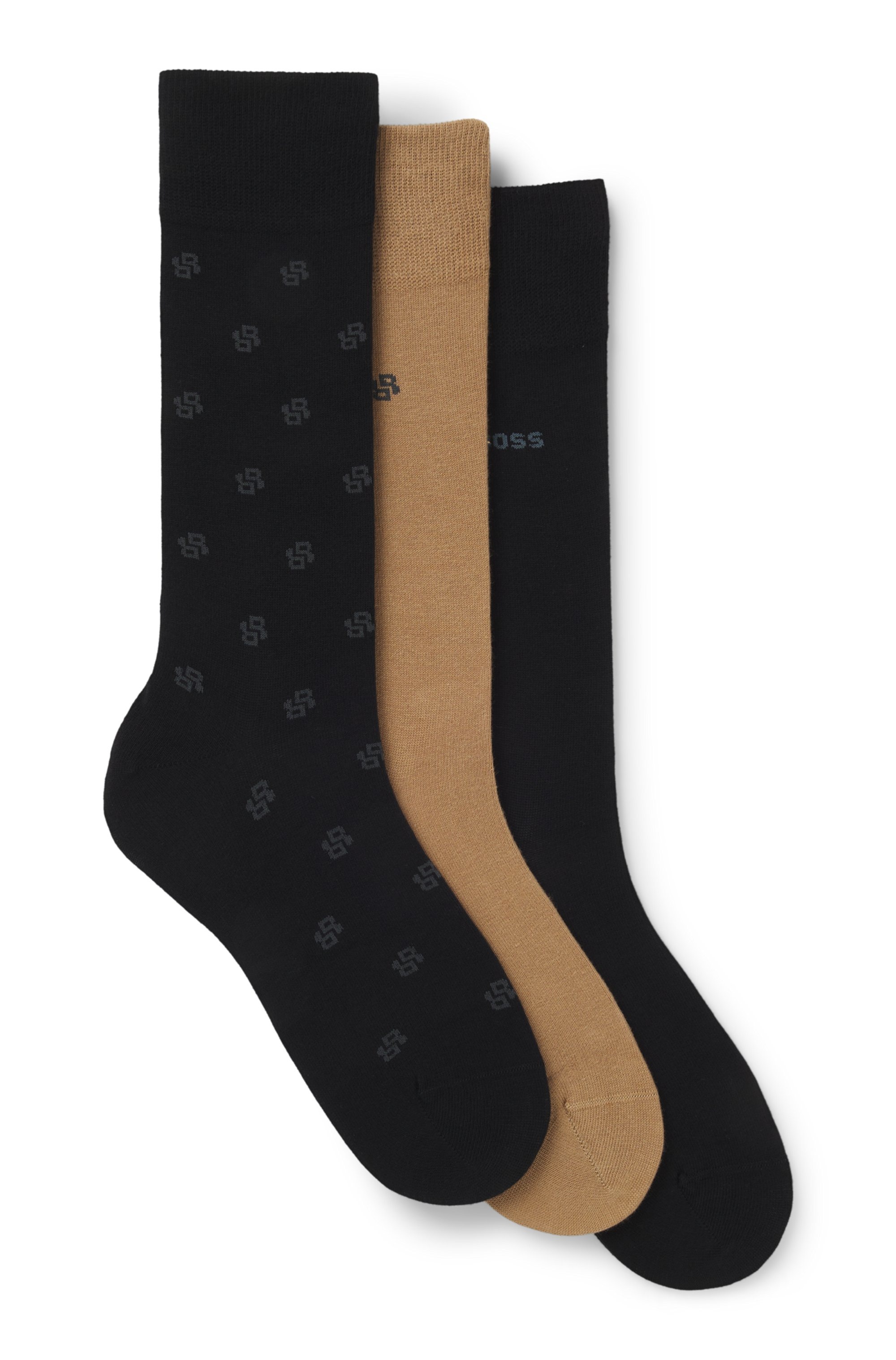 BOSS Businesssocken »3P Gift set CC« 3 Stk. tlg. Logo- und Monogramm-Details