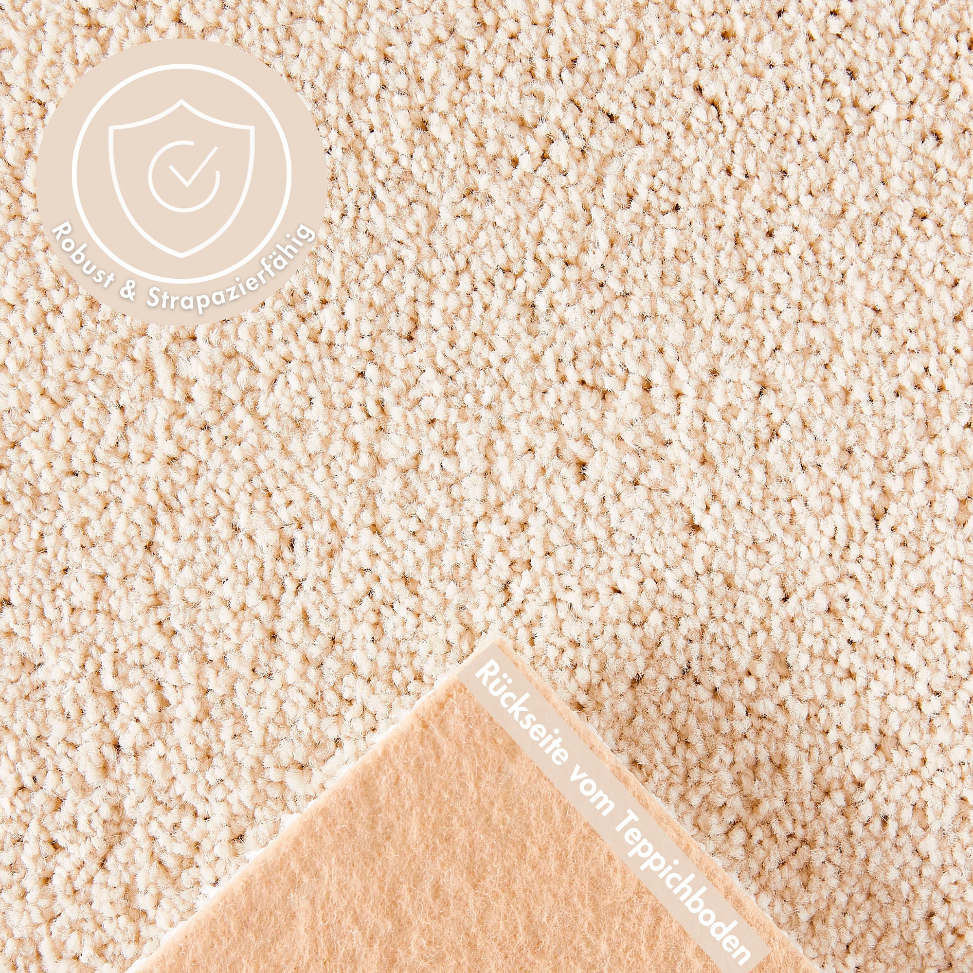 Andiamo Teppichboden »Sophie, Frisee-Velours, Made in Netherlands«, rechteckig, 4,5 mm Höhe, Uni Farben, Breite 400 cm oder 500 cm, strapazierfähig & pflegeleicht