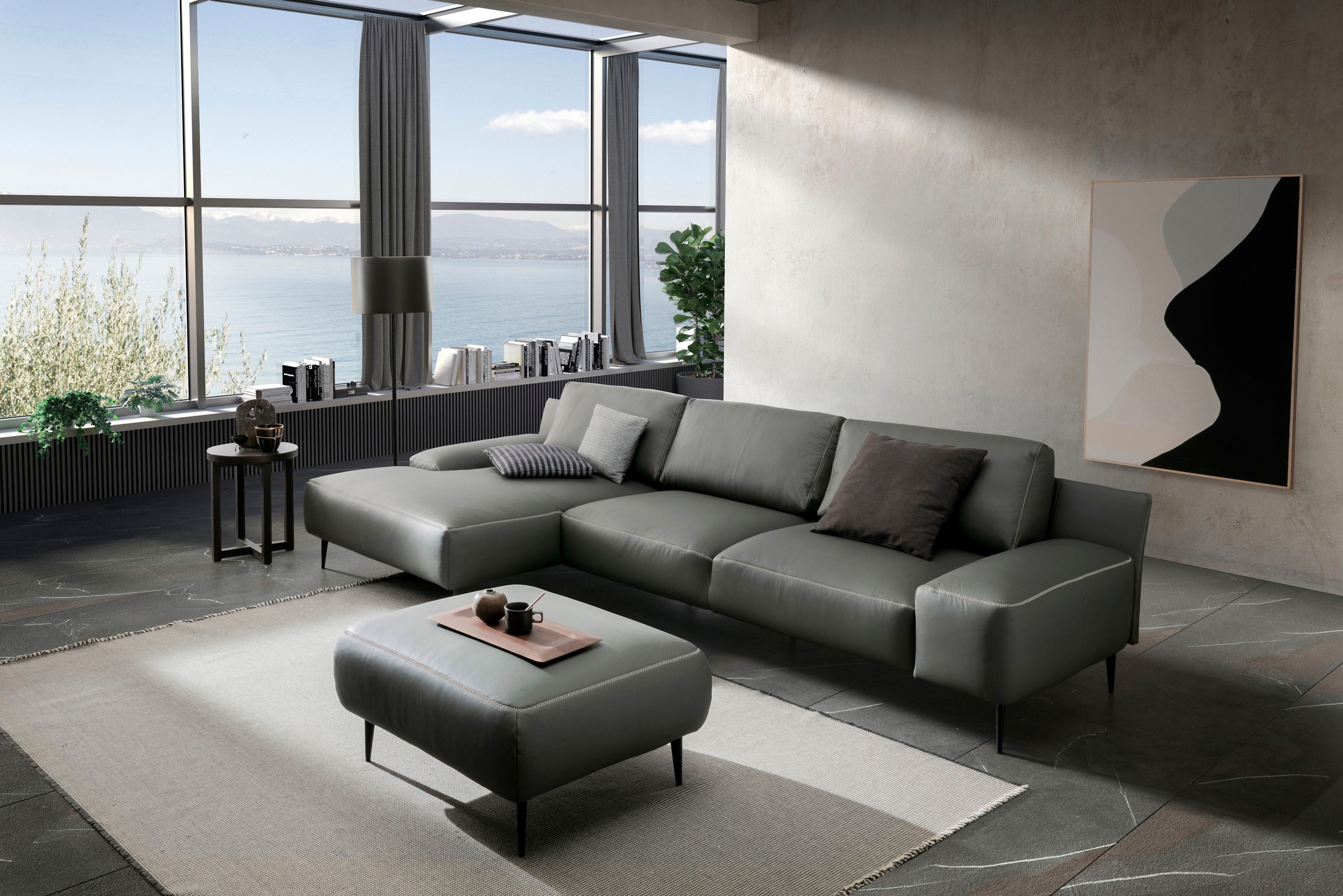 designwerk Hocker »Forma, zeitloser Desighocker mit aktuellem Fuss«, in hochwertiger Verarbeitung & tollem Sitzkomfort