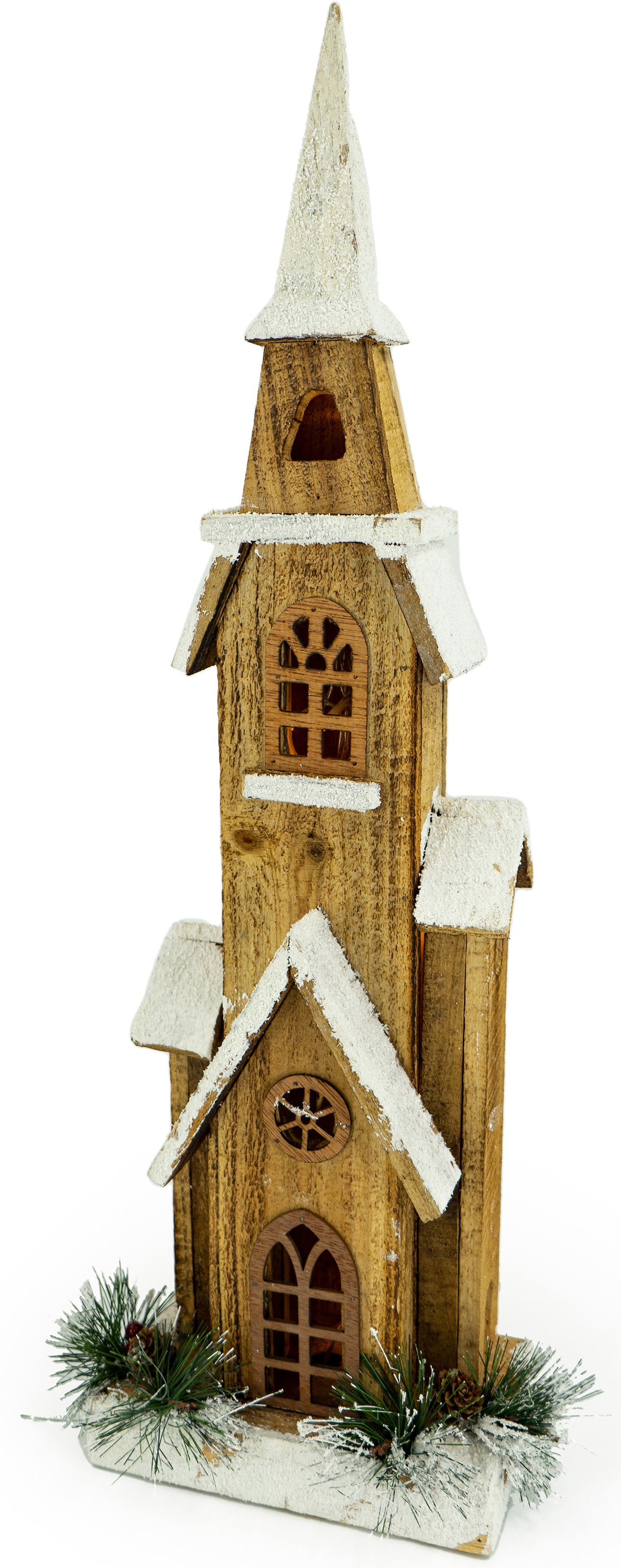 cm beleuchtete Shop Höhe Kirche | Naturholz, aus Online »Weihnachtsdeko«, 63 Jelmoli-Versand Weihnachtshaus LIVING NOOR