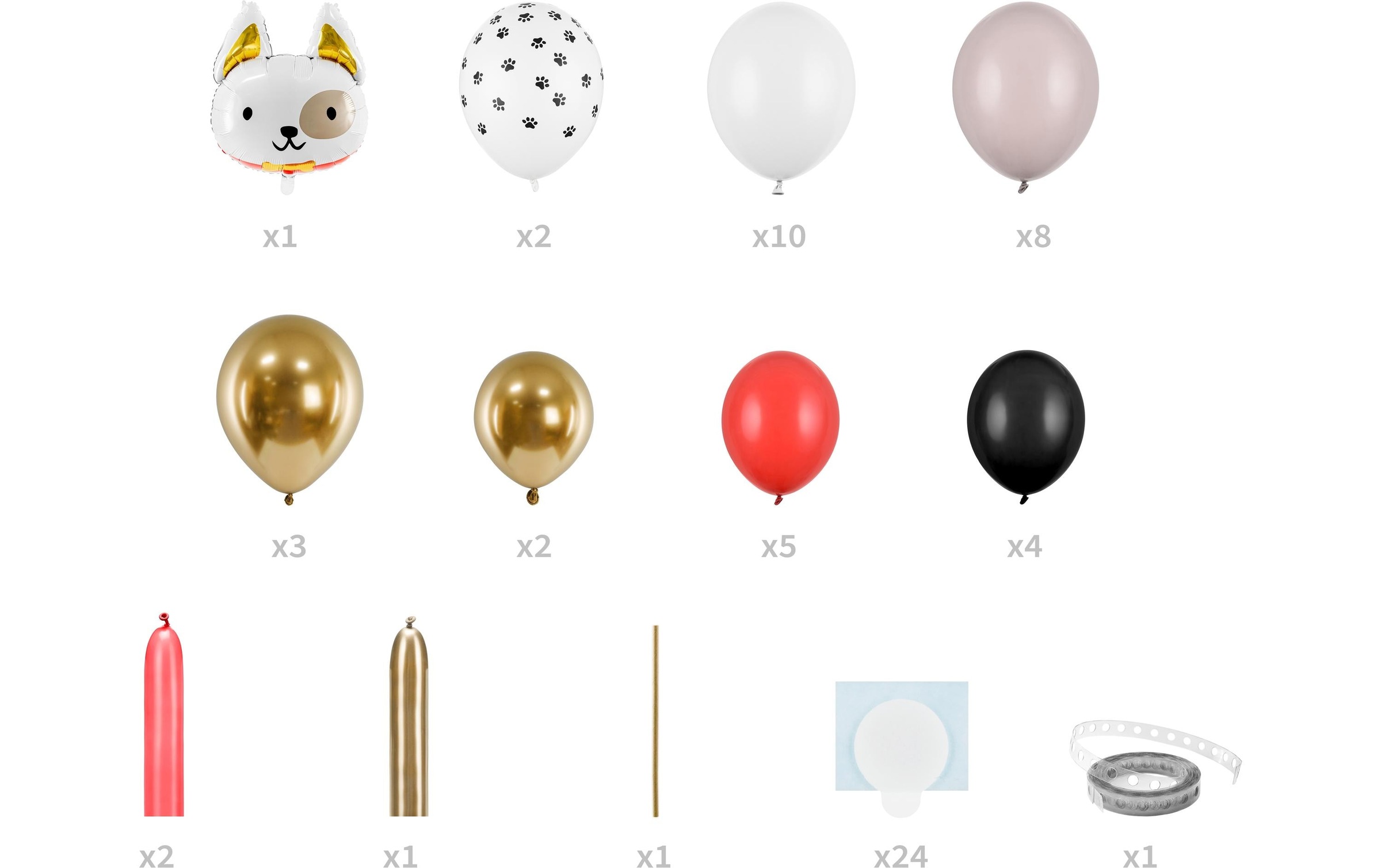 Luftballon »Luftballon Hund Goldfarben/Weis«