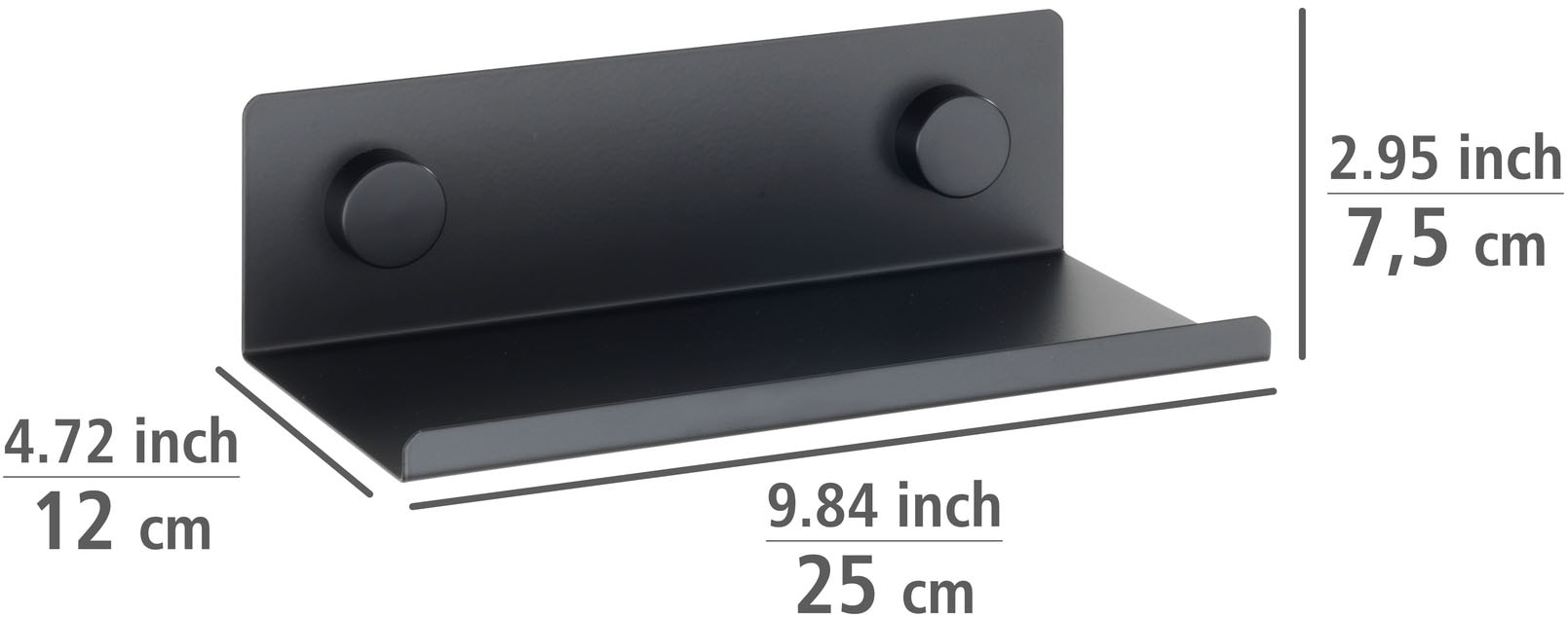WENKO Küchenregal »Modell Jet S«, Regal für die Wand, Industrial Style, pulverbeschichtetes Metall