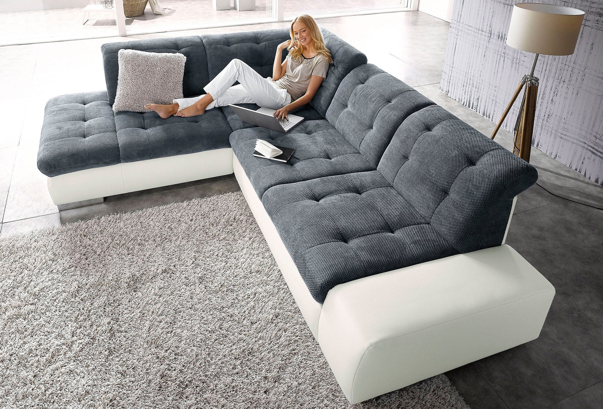 sit&more Ecksofa »Pale L-Form«, inklusive Kopfteilverstellung, wahlweise mit Bettfunktion