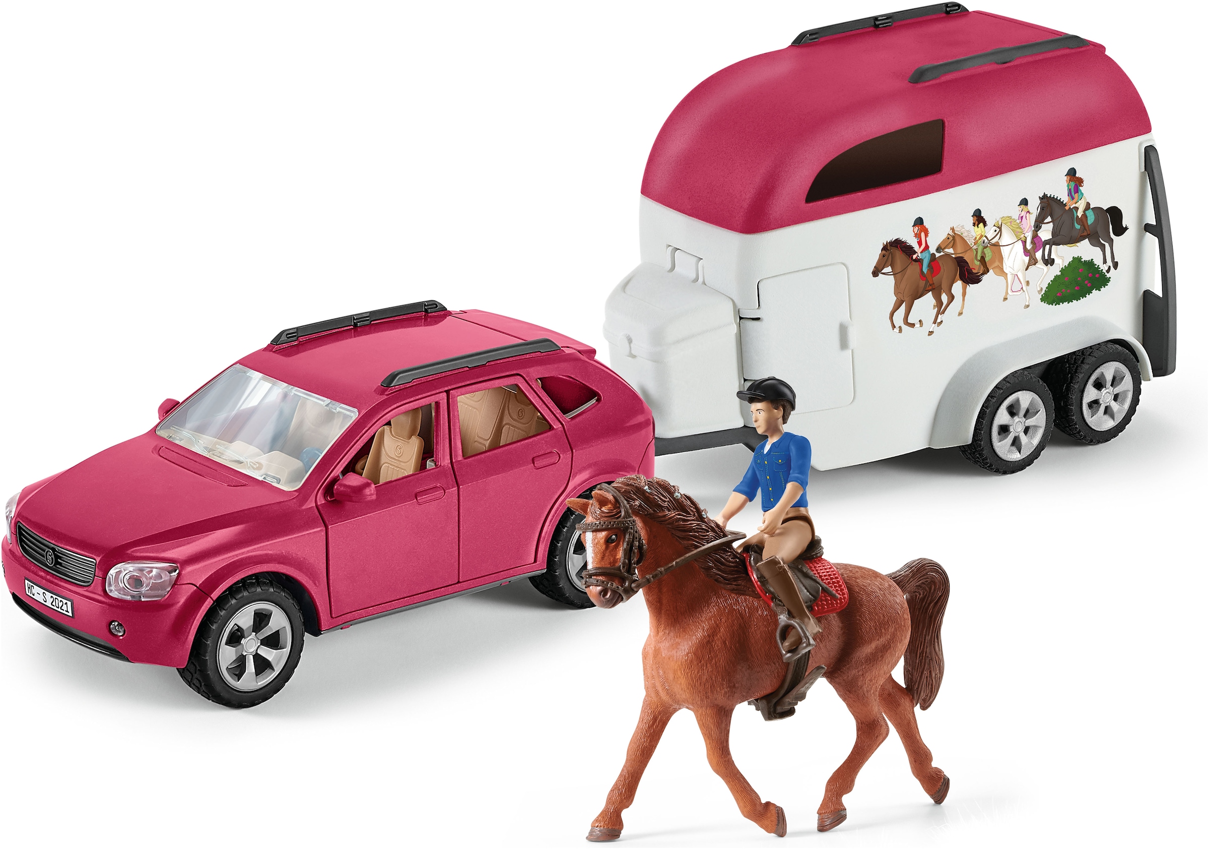 Schleich Spielzeug-Auto "HORSE CLUB, Mr. Kramers Reit-Abenteuer (72223)"