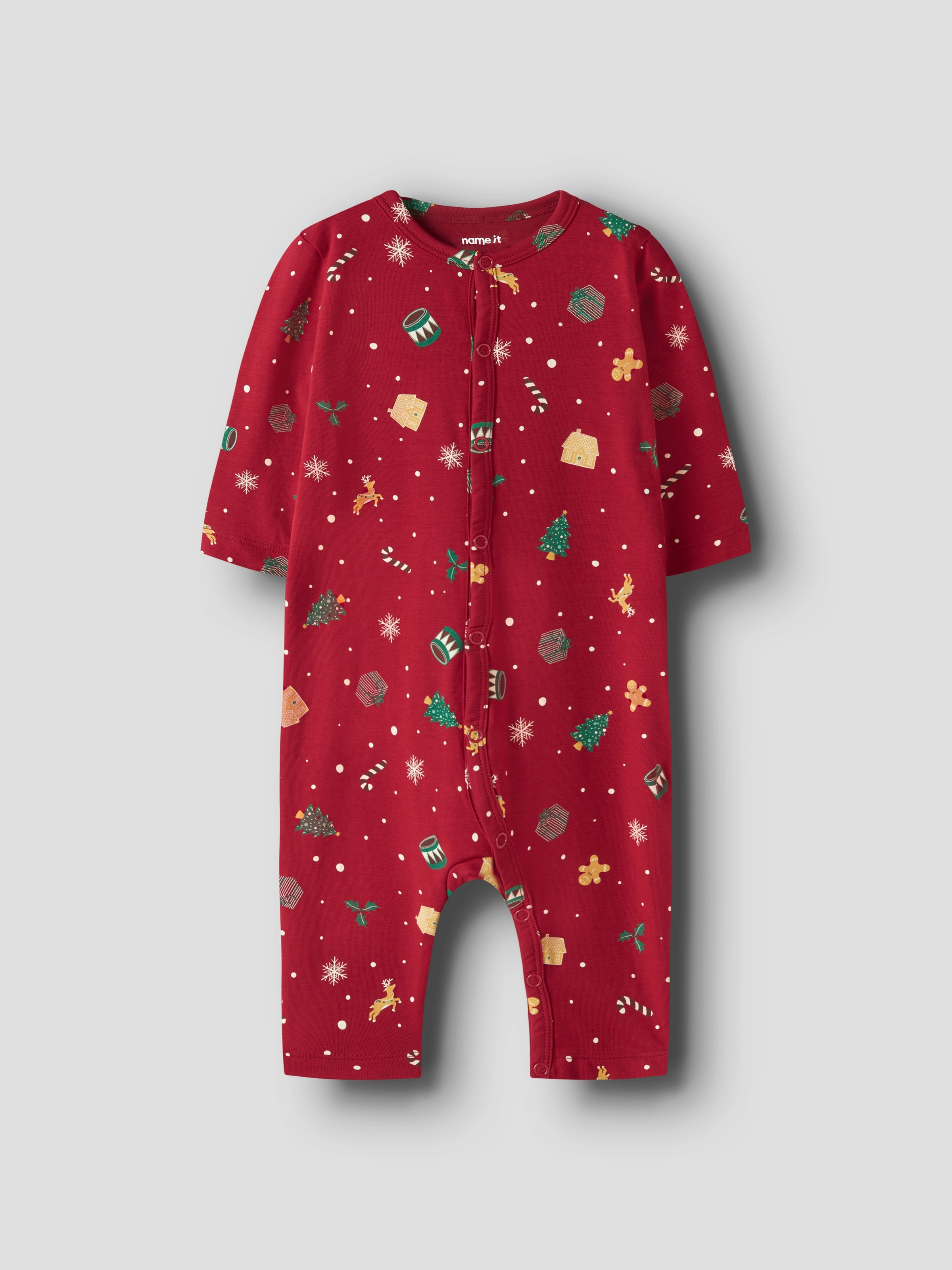 Name It Strampler »NBNVISMAS LS NIGHTSUIT« mit Weihnachtsmotiv
