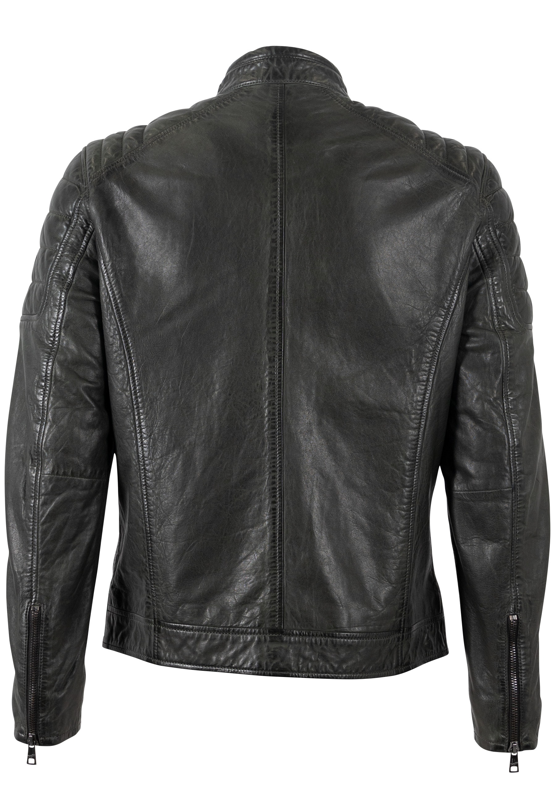 Mauritius Lederjacke »MMDerry«, mit Stehkragen mit Druckknopf