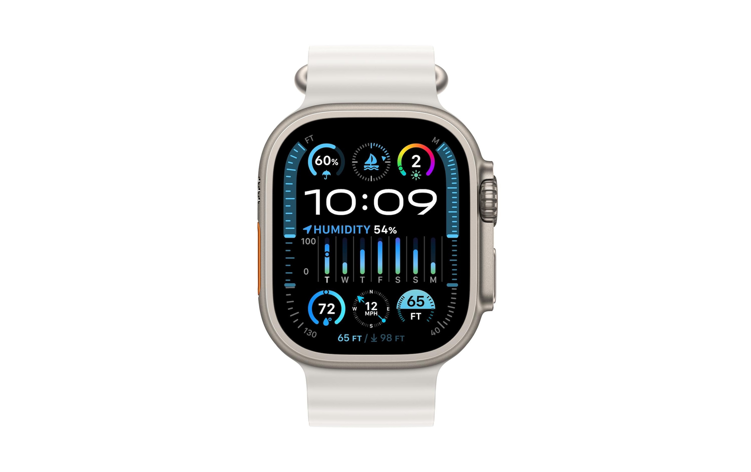 Apple Smartwatch »Ultra 2 GPS + Cellular, Titan, 49mm Ocean Armband«, 64 GB,)