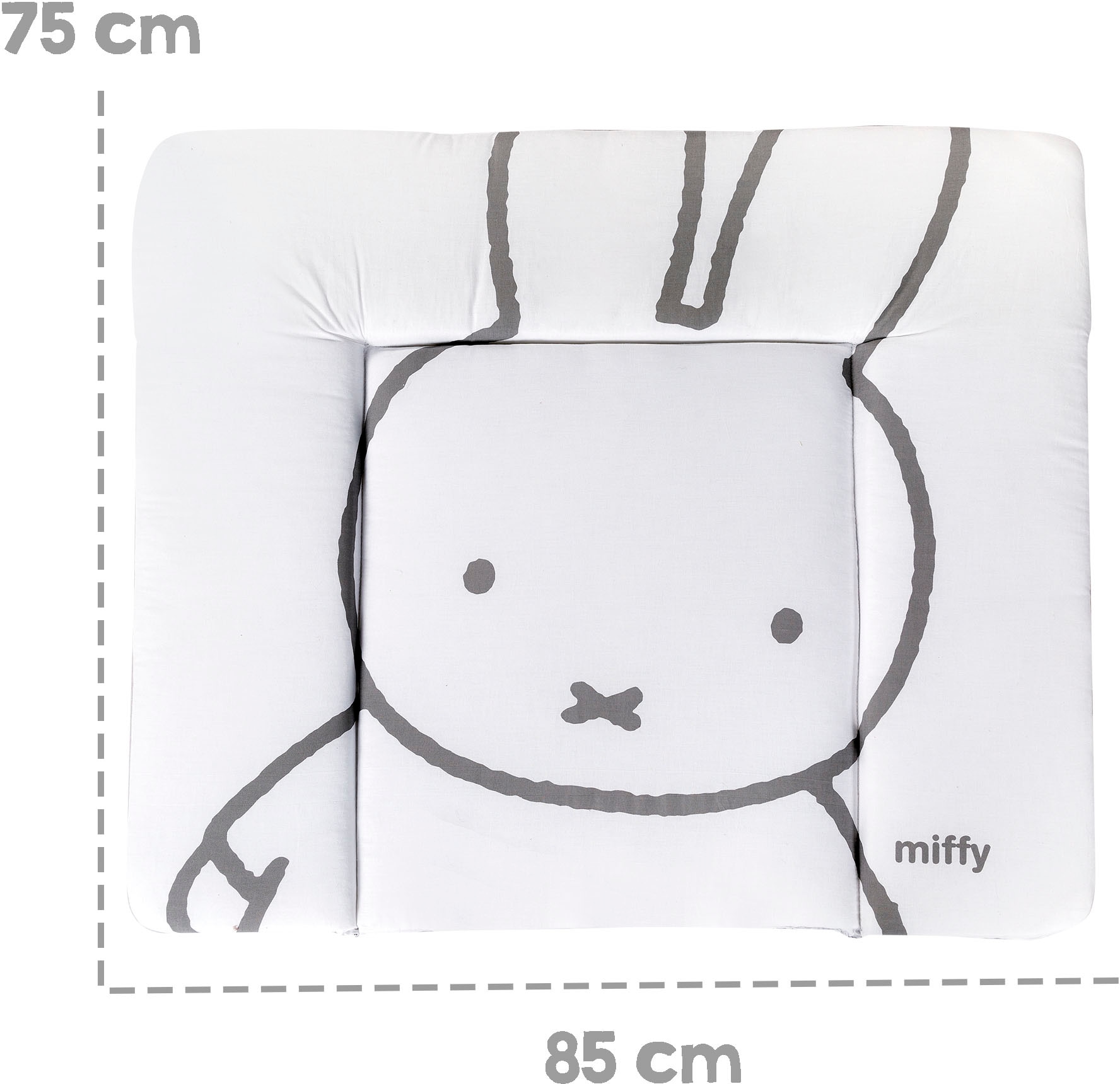 roba® Wickelauflage »miffy® Hase, weiss & grau, 85 x 75 cm«