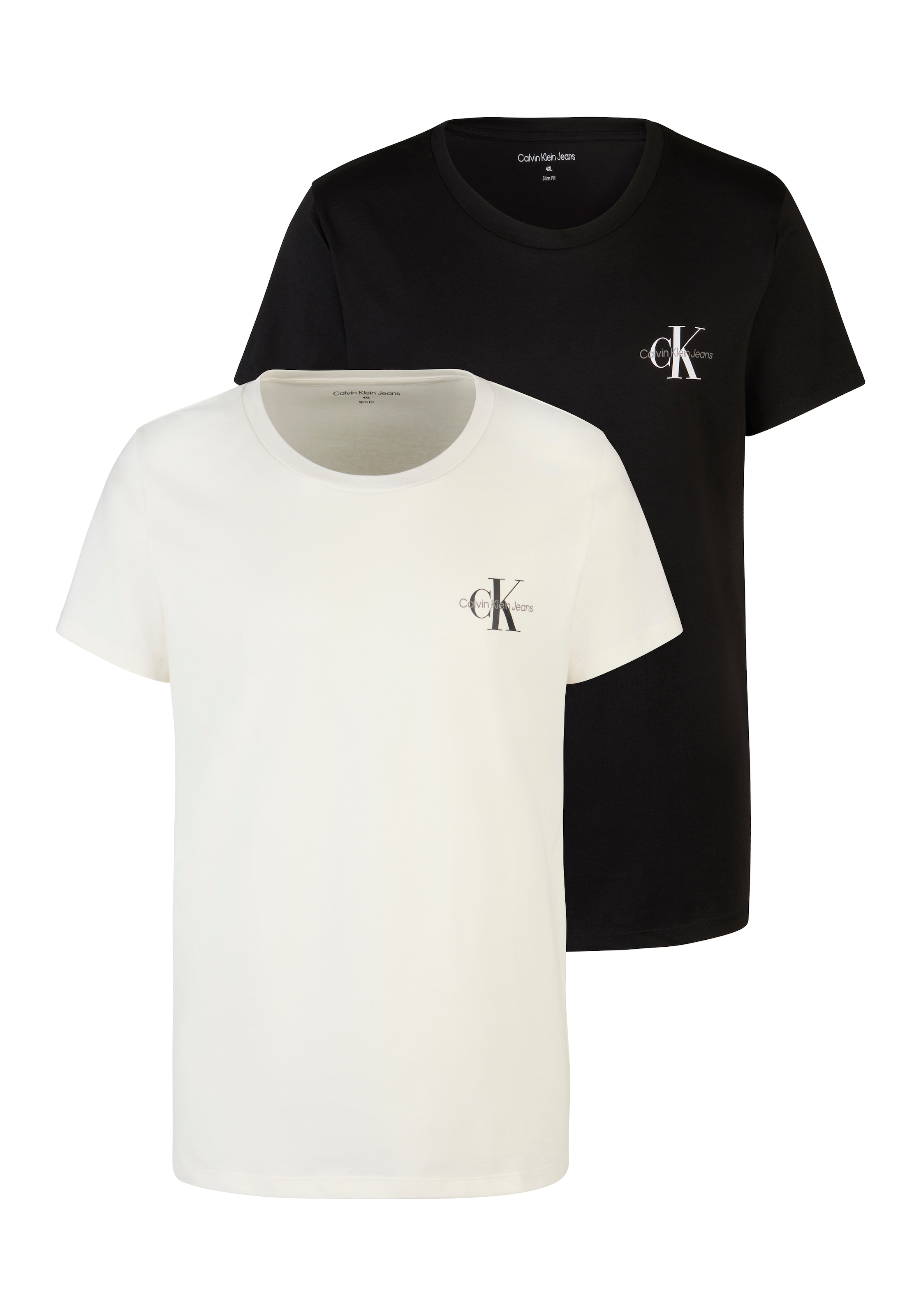 T-Shirt »PLUS MONOLOGO TWO PACK«, in Grossen Grössen mit Logodruck