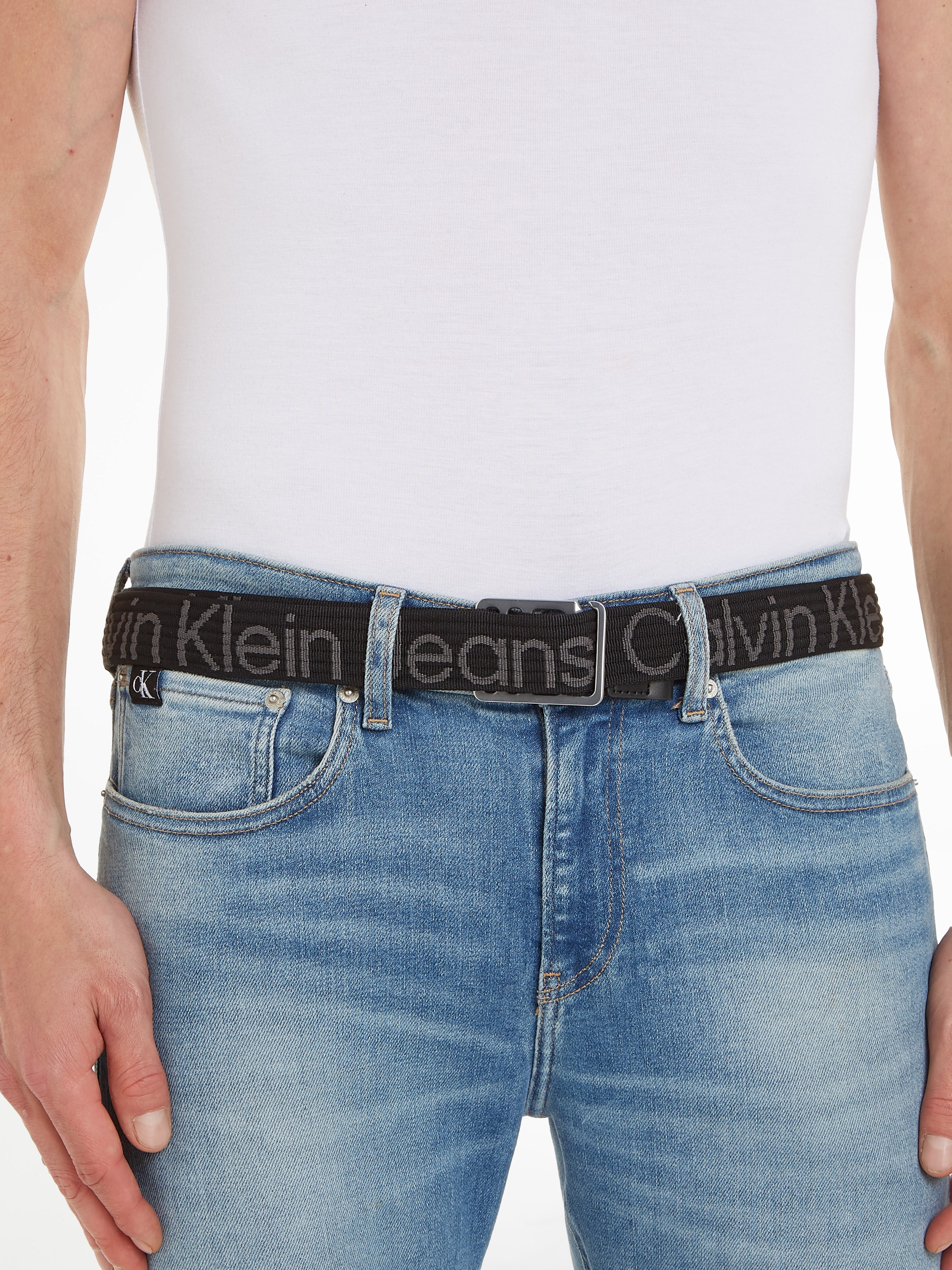 Calvin Klein Jeans Synthetikgürtel »SLIDER LOGO WEB LTHR BELT 35MM« online  bestellen | Jelmoli-Versand