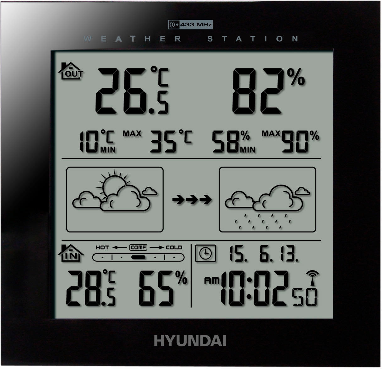 ➥ Hyundai Wetterstation »Hyundai WS2244W«, Jelmoli-Versand (mit jetzt Aussensensor) kaufen 