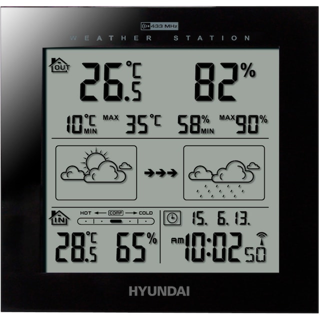 ➥ Hyundai Wetterstation »Hyundai WS2244W«, (mit Aussensensor) jetzt kaufen  | Jelmoli-Versand
