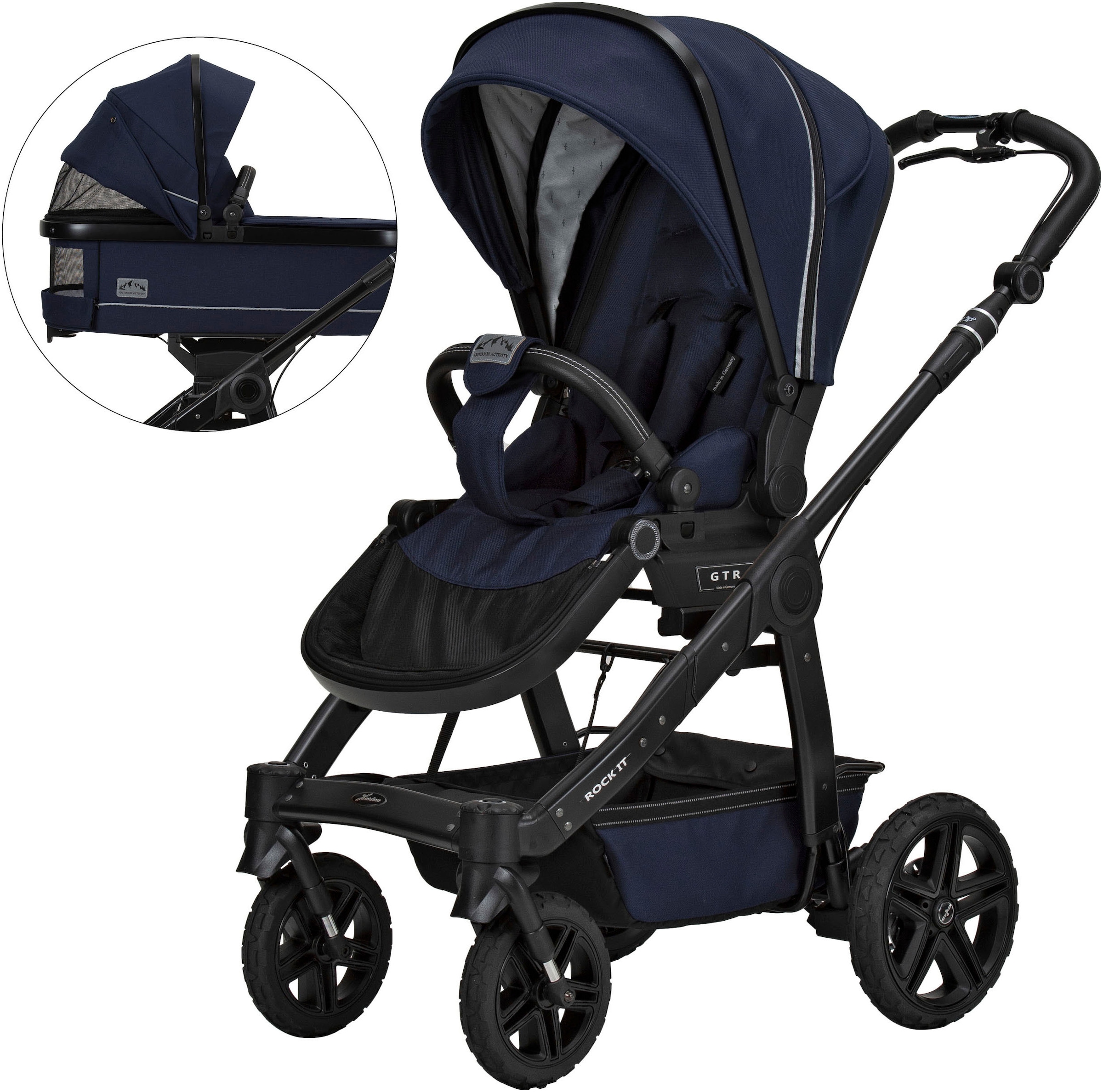 Kombi-Kinderwagen »Rock it Outdoor, mit Handbremse«, Lieferung ohne Adapter; Made in...