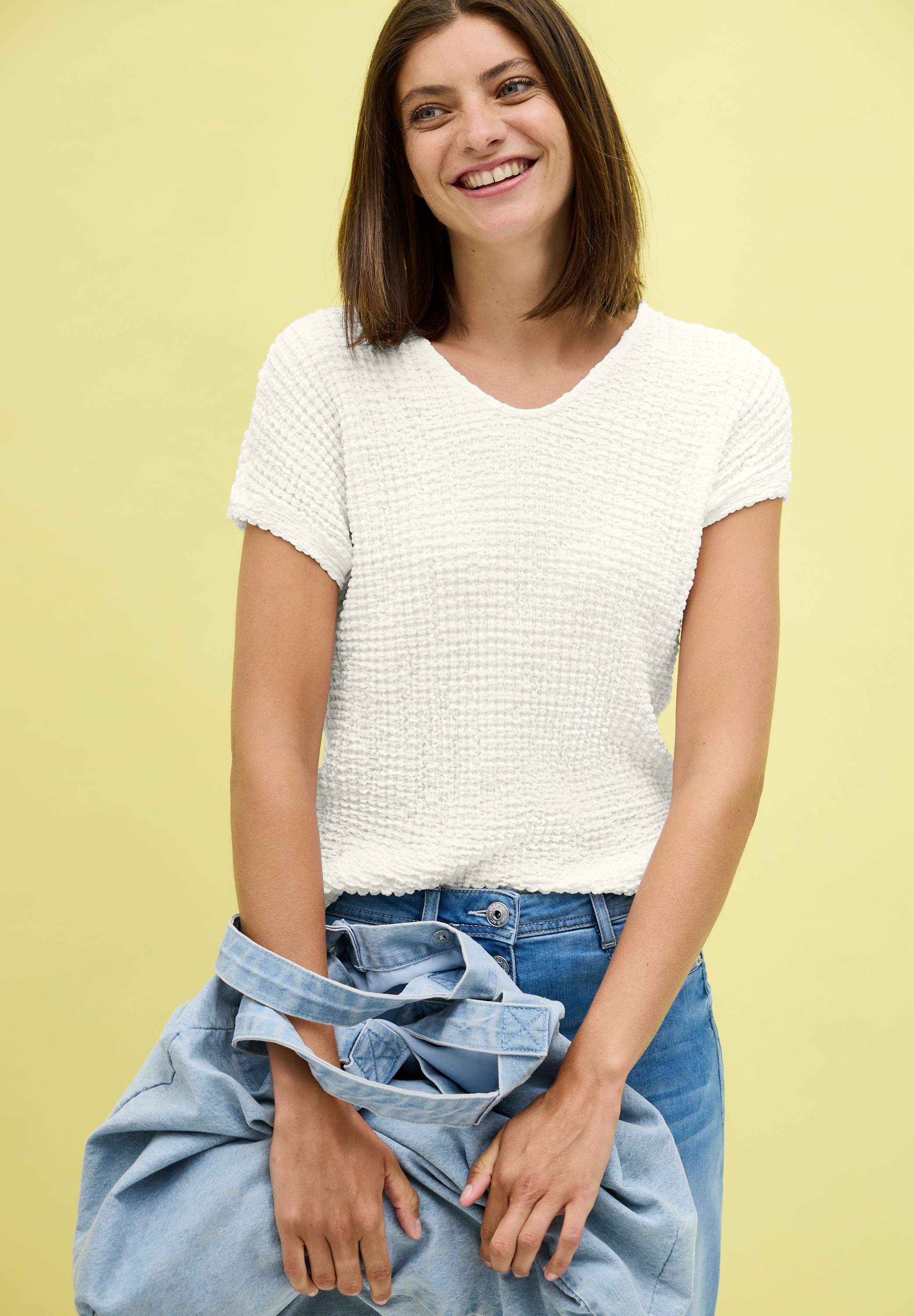 Cecil T-Shirt, in Struktur-Optik