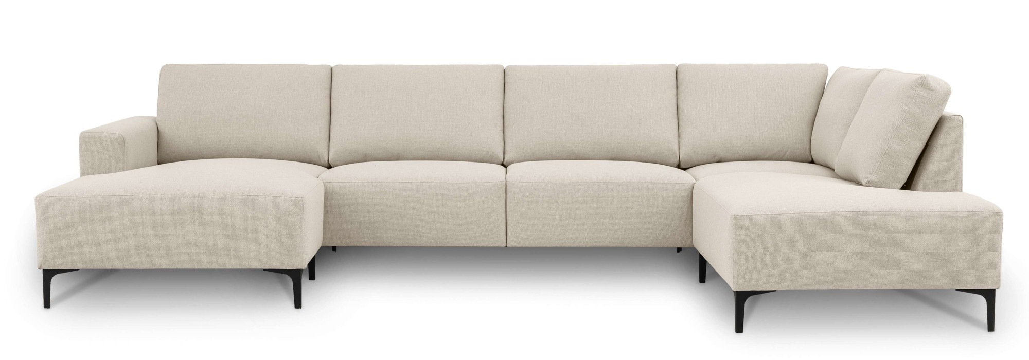Home affaire Wohnlandschaft »Tournon U-Form, XXL Sofa, Breite 333 cm, Webstoff, Chenille«, Designsofa im nordischen Stil, Wellenunterfederung, Metallfüsse