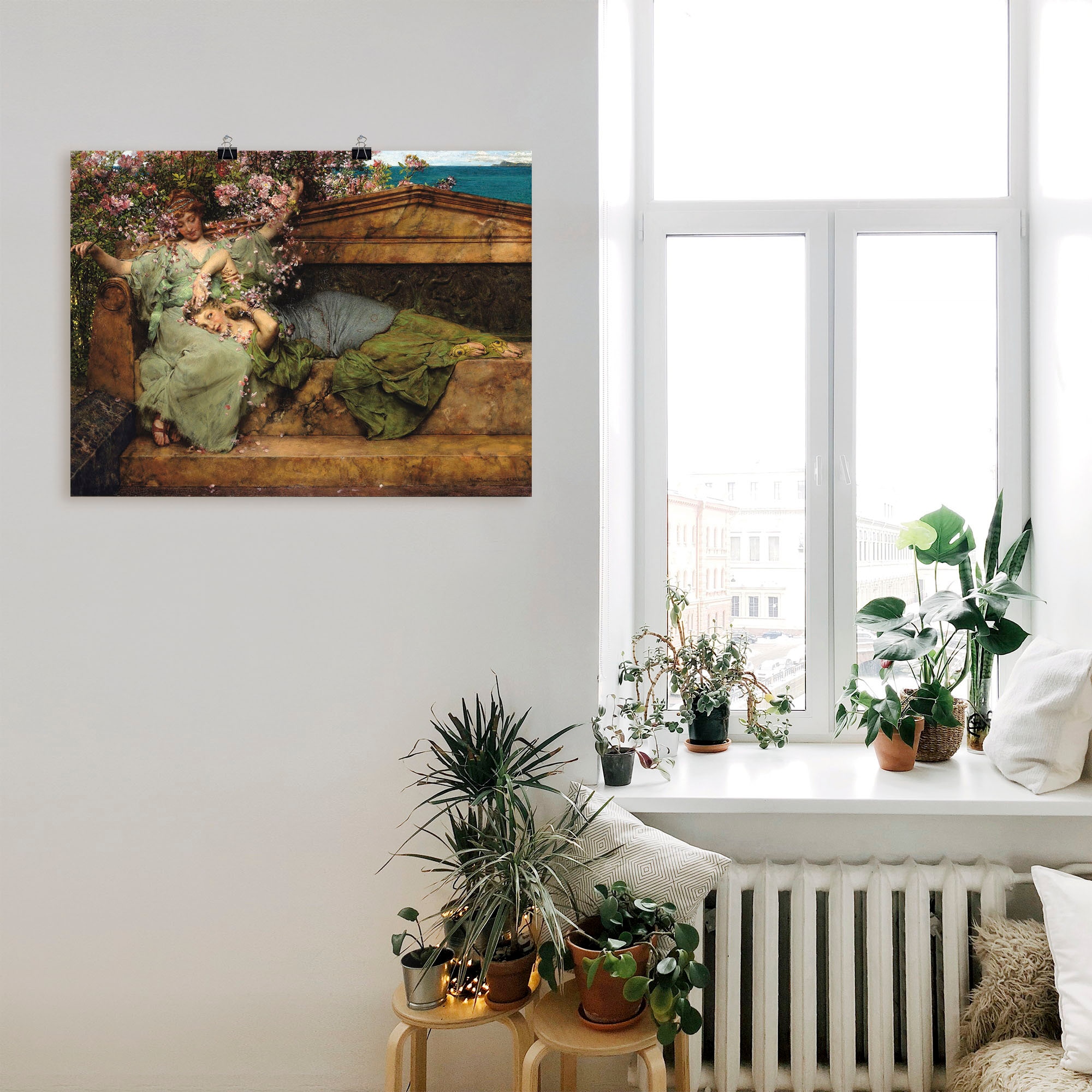 Artland Kunstdruck »Im Rosengarten.«, Frau, (1 St.), als Leinwandbild, Wandaufkleber oder Poster in versch. Grössen