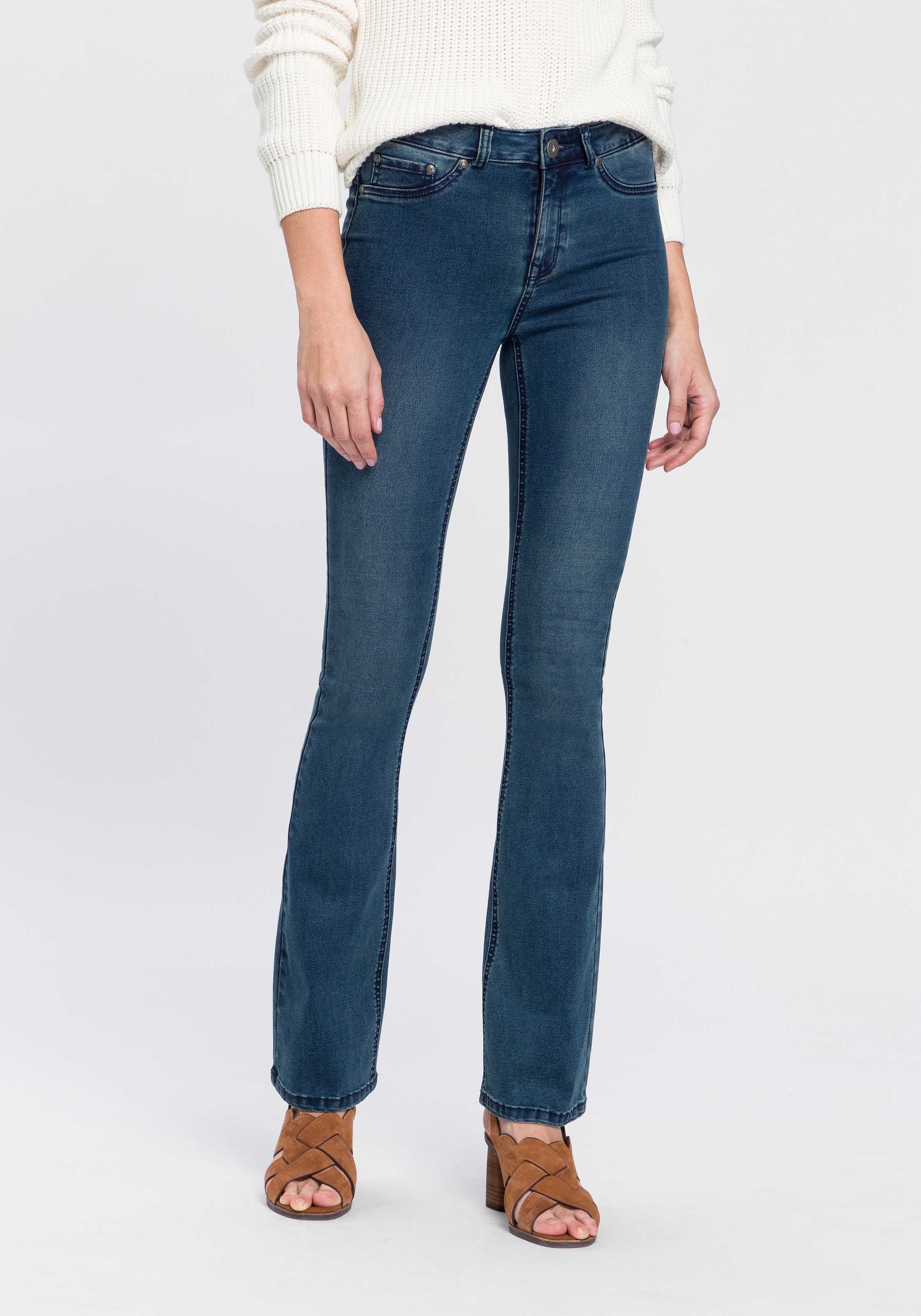 Arizona Bootcut-Jeans »Ultra Stretch«, High shoppen online Waist Jelmoli-Versand Schweiz Shapingnähten mit bei