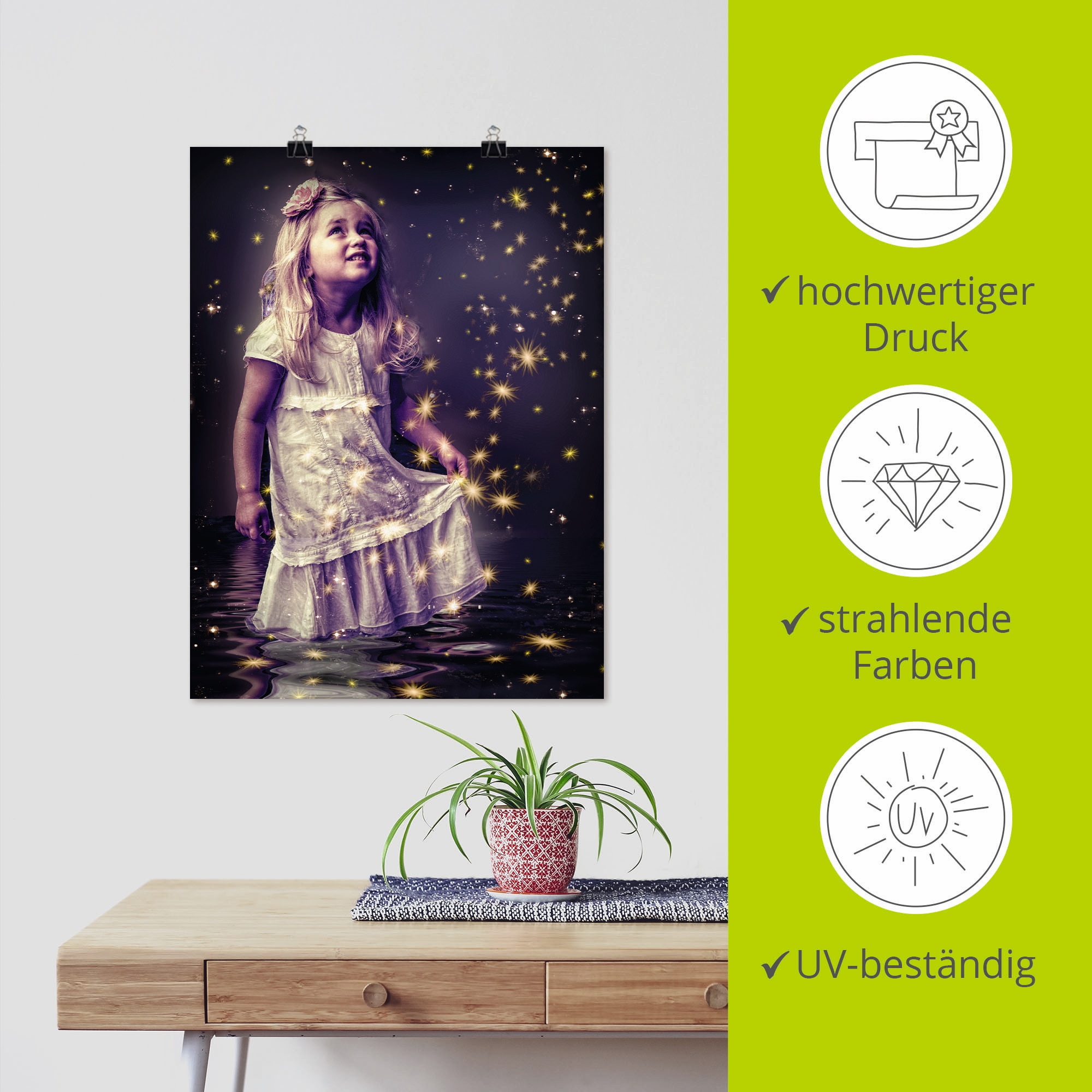Artland Poster »Märchen - Sterntaler«, Geschichten & Märchen, (1 St.), als Alubild, Leinwandbild, Wandaufkleber oder Poster in versch. Grössen