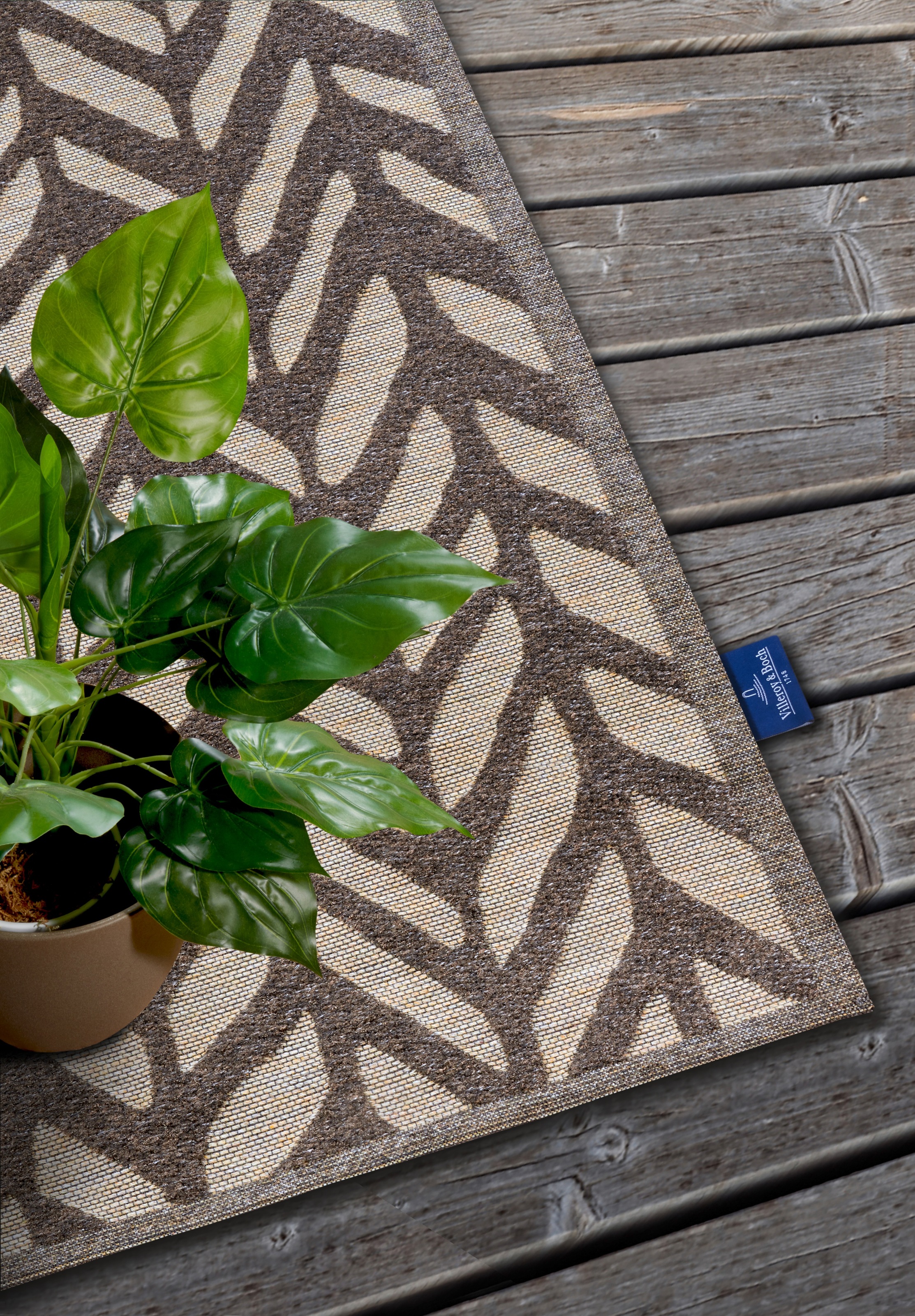Villeroy & Boch Outdoorteppich »Georgette«, rechteckig, 4 mm Höhe, In-& Outdoor, Flachgewebe, wetterfest, Terrasse, Balkon, modern, Trend