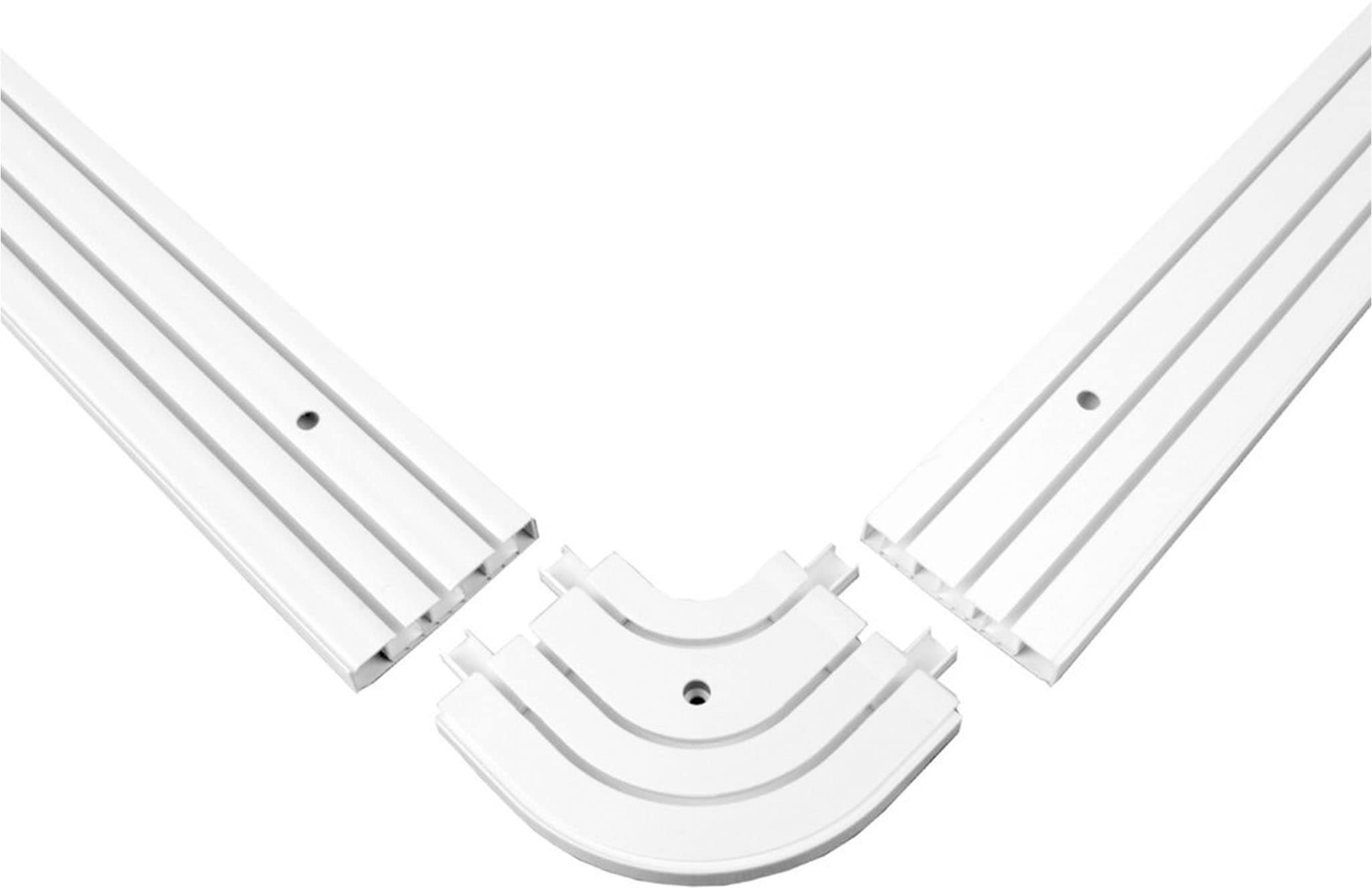 SN DECO GROUP Innenbogen für Gardinenschiene SH, 3-läufig, fixmass, Verschraubt, Kunststoff, Abschluss zur Wand, Rundbogen rechts und links, Deckenmontage