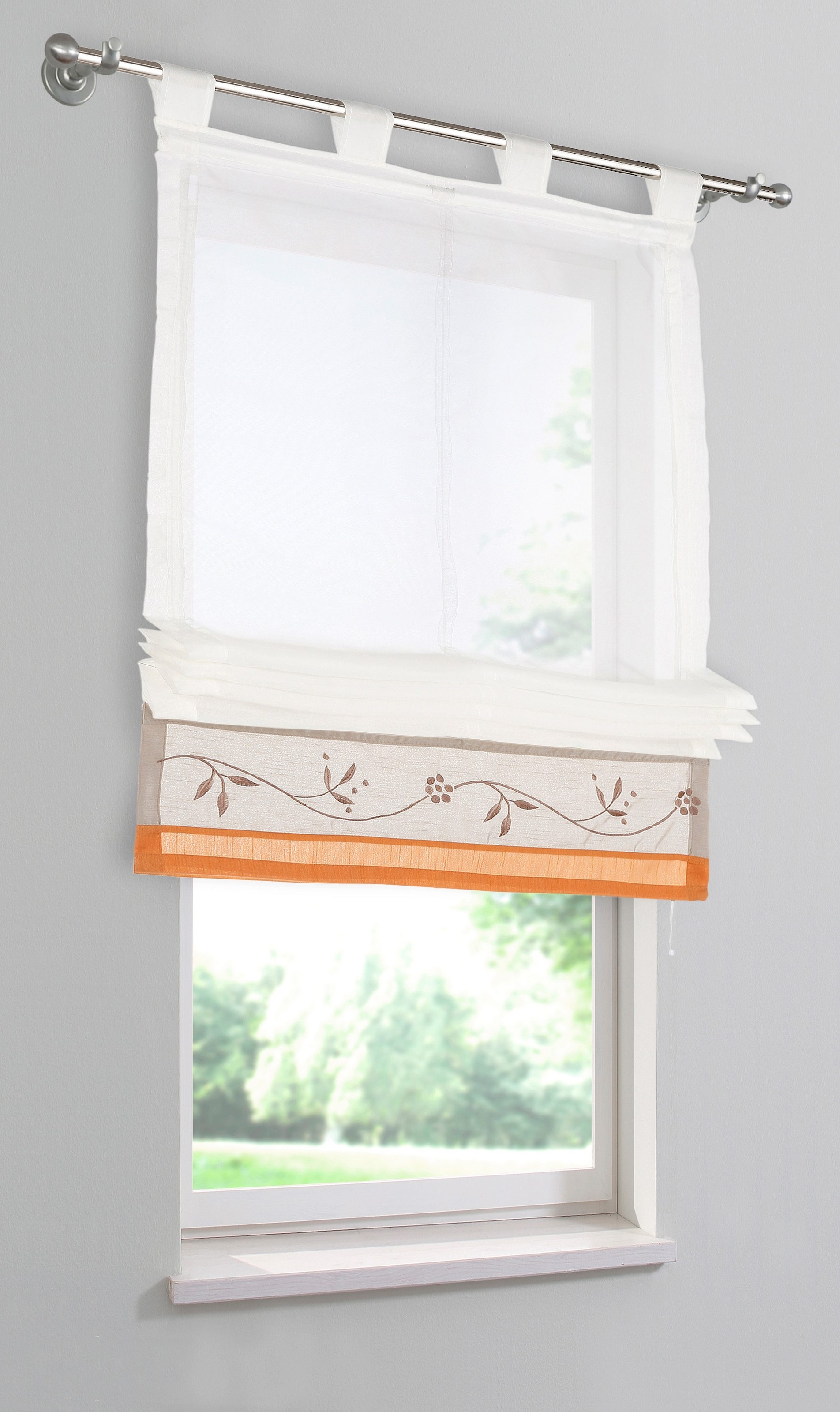 my home Raffrollo »Sorel«, mit Polyester bestellen Schlaufen, online Transparent, Jelmoli-Versand | Bestickt