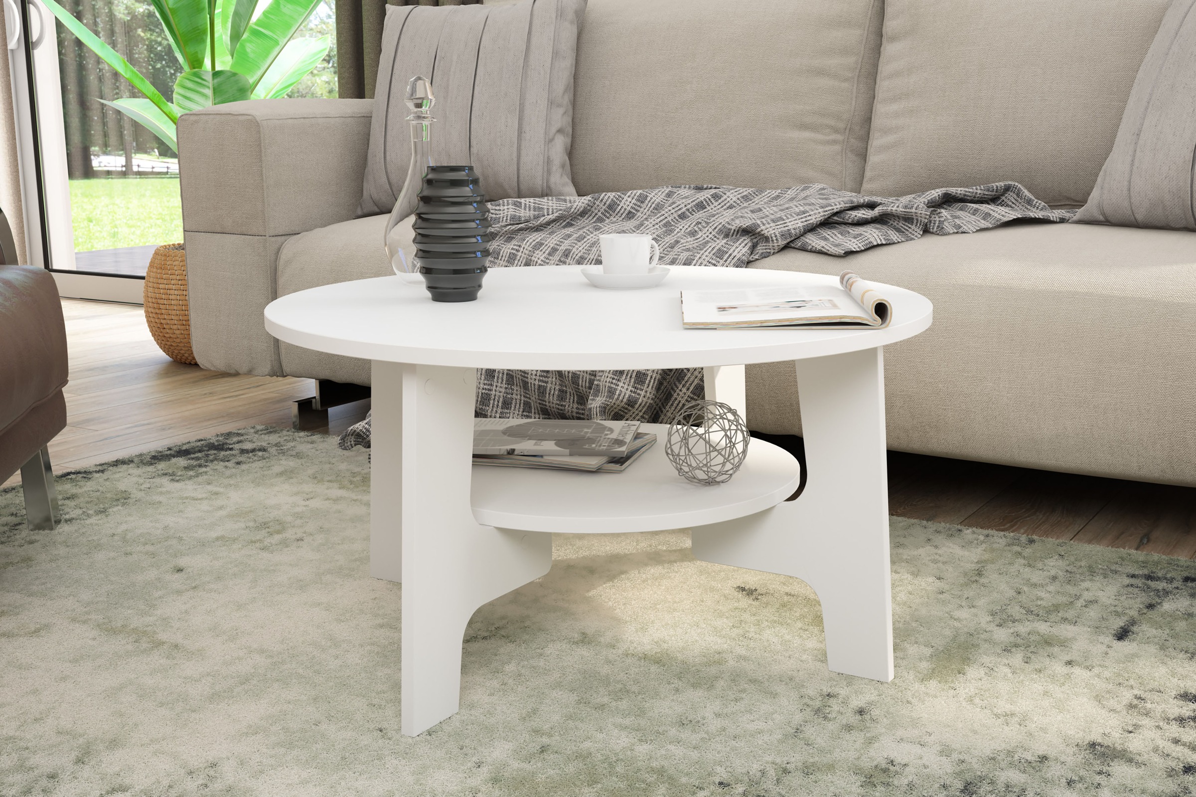 byLIVING Couchtisch "JONNY" Artisan Eiche, Old Wood oder weiß, Ablageboden