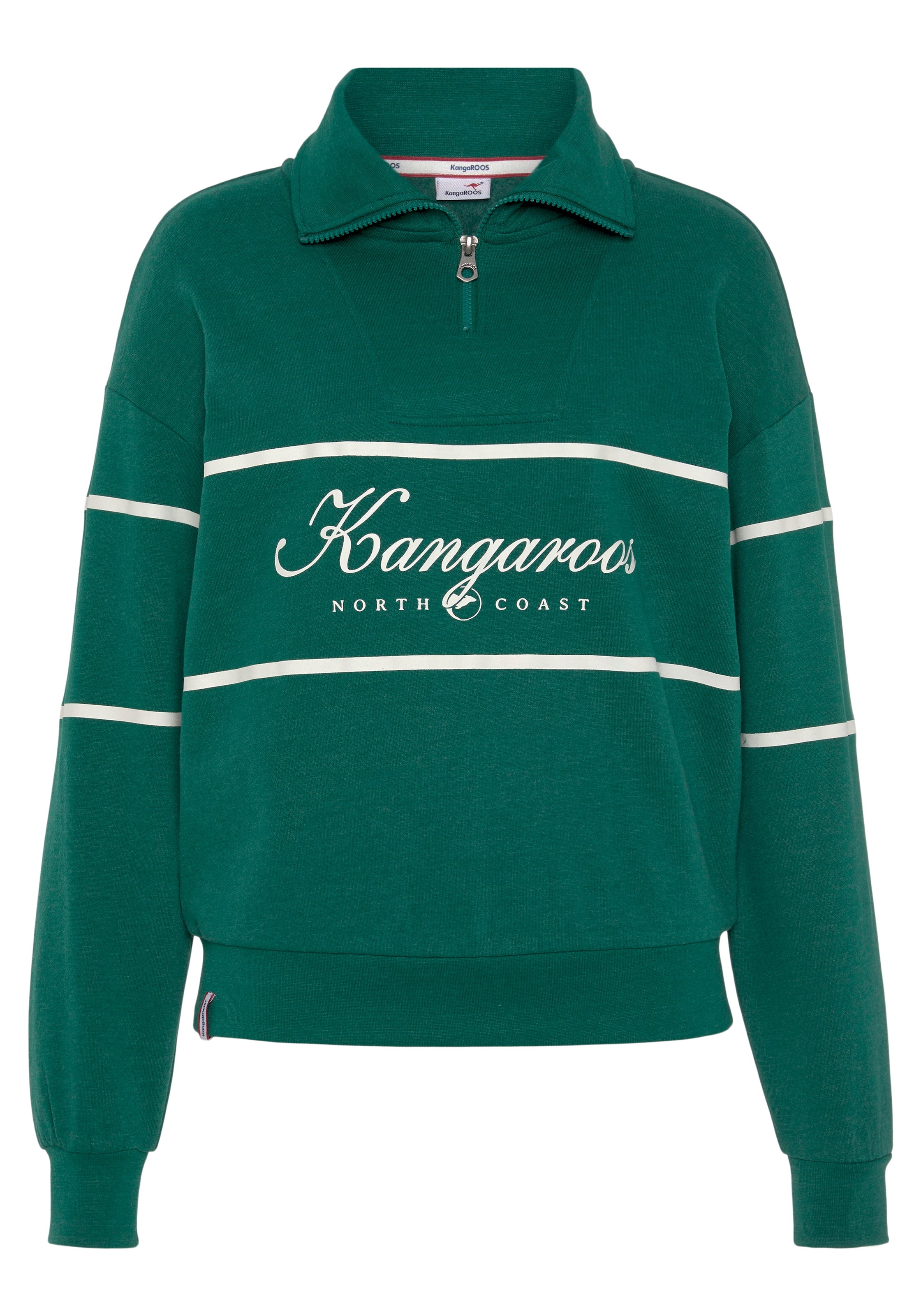 KangaROOS Sweatshirt, Troyer mit Stehkragen und Logo Print -NEUE-KOLLEKTION