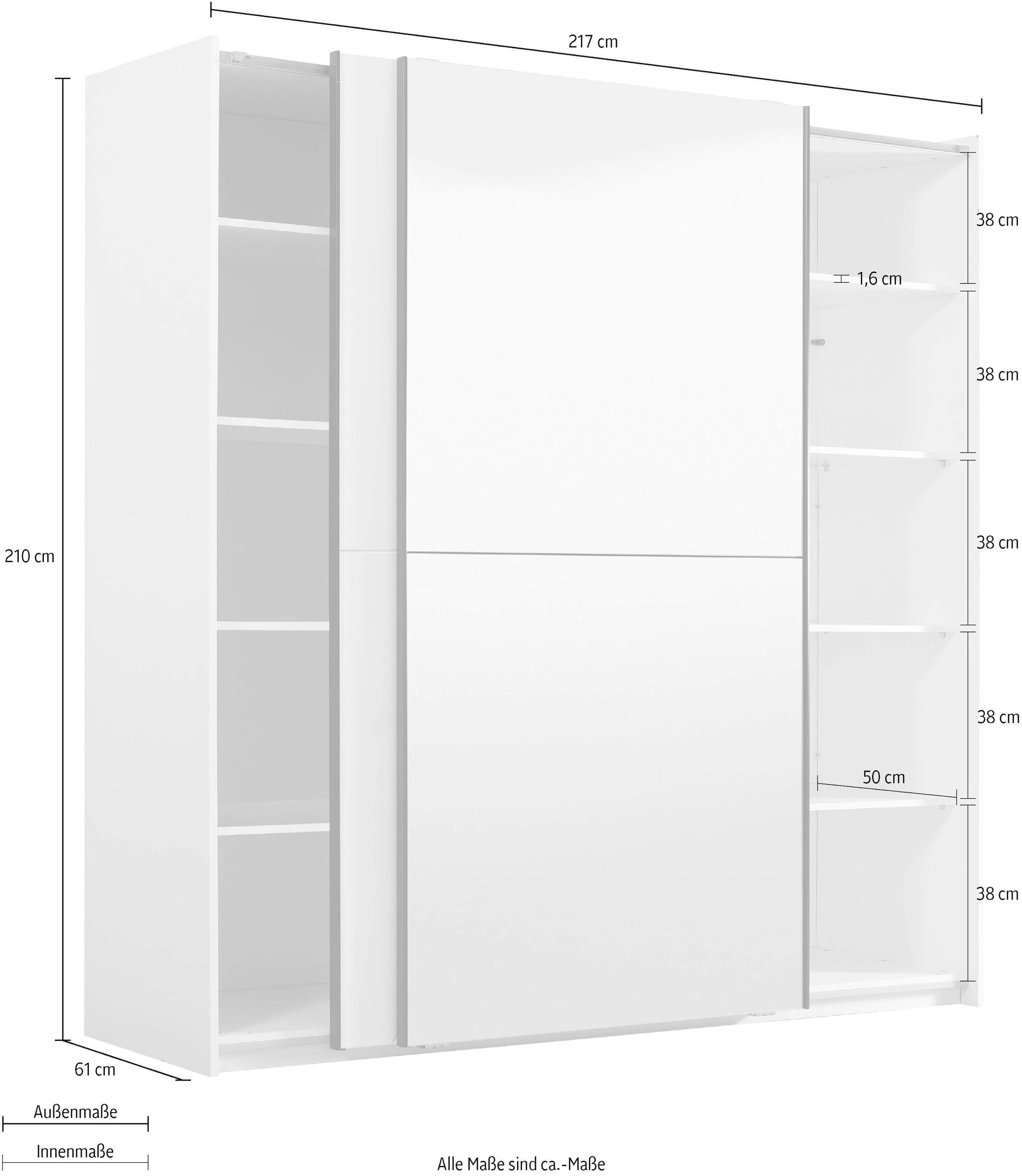 INOSIGN Schwebetürenschrank »Ksanti«, hochglänzende Front, mit Spiegel