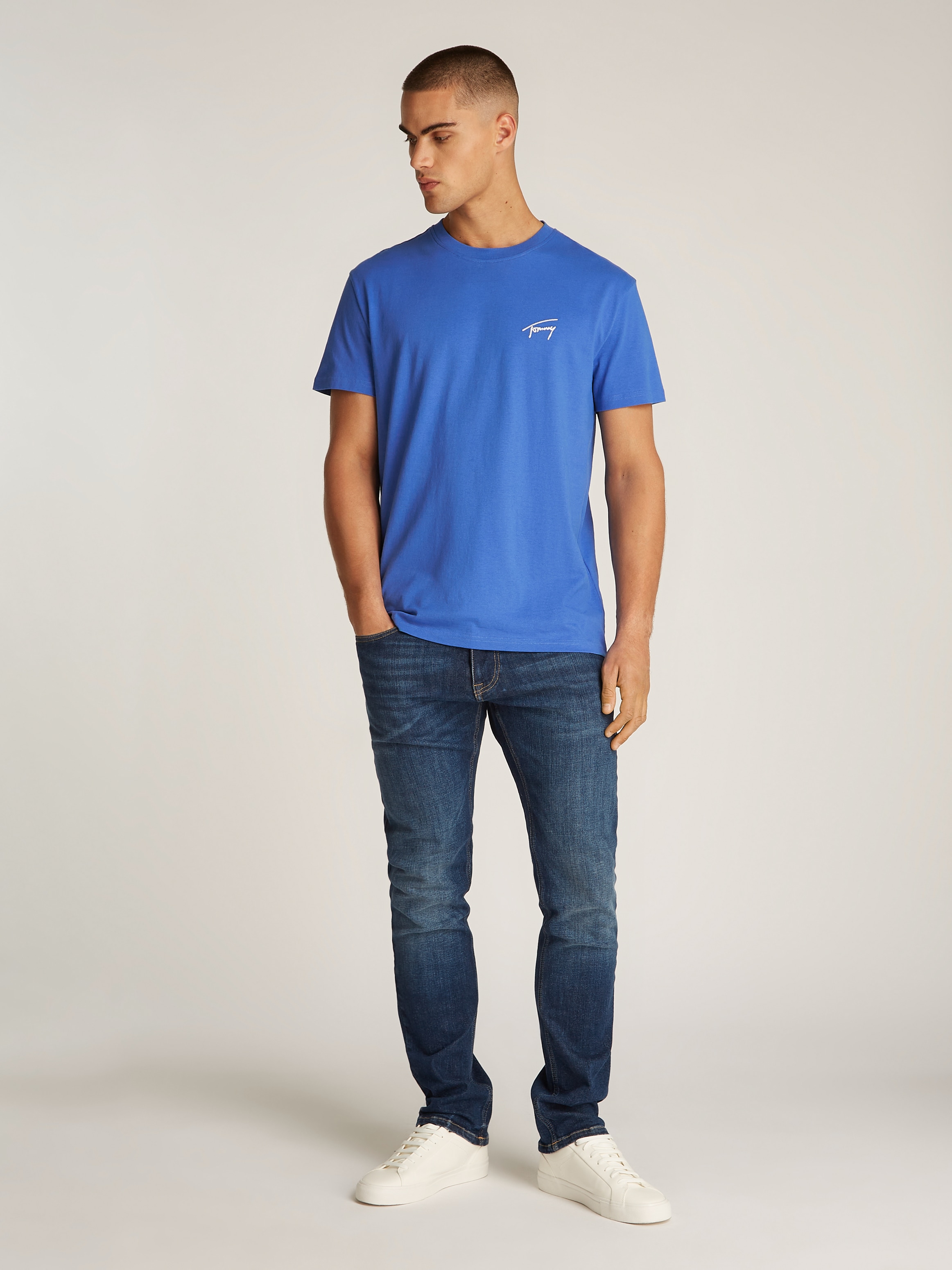 Tommy Jeans T-Shirt »TJM REG SIGNATURE TEE EXT«, in Unifarbe