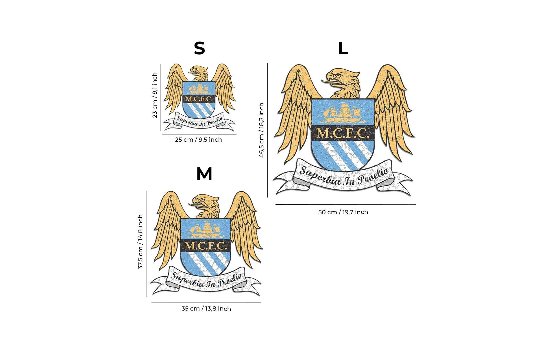 Puzzle »Iconic Man City FC – Retro Logo«, Holzart: Birke (Herkunftsland: China)