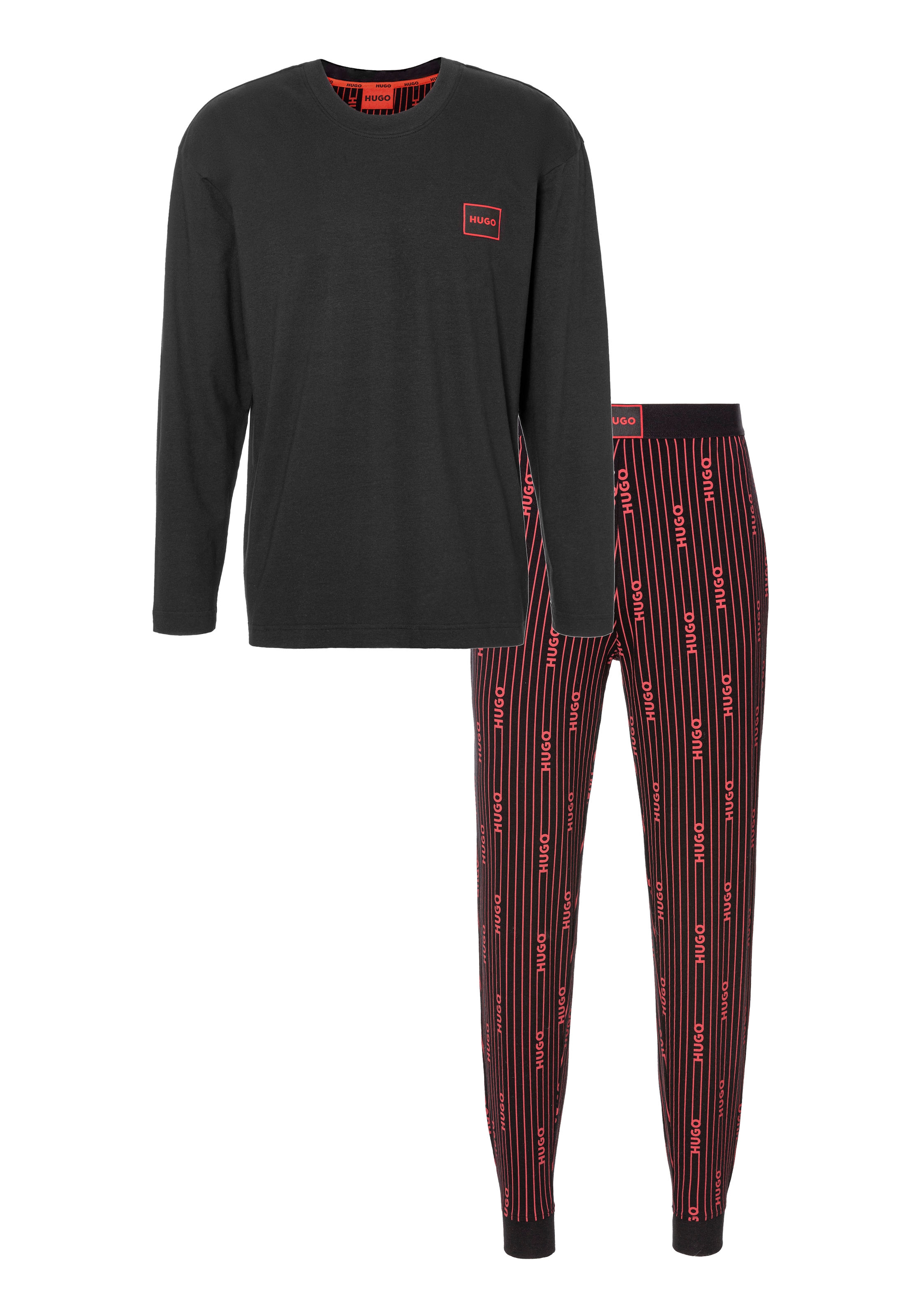 HUGO Schlafanzug »Acid Logo Long Set«, (2 tlg.), mit schmalem Bein online  kaufen | Jelmoli-Versand