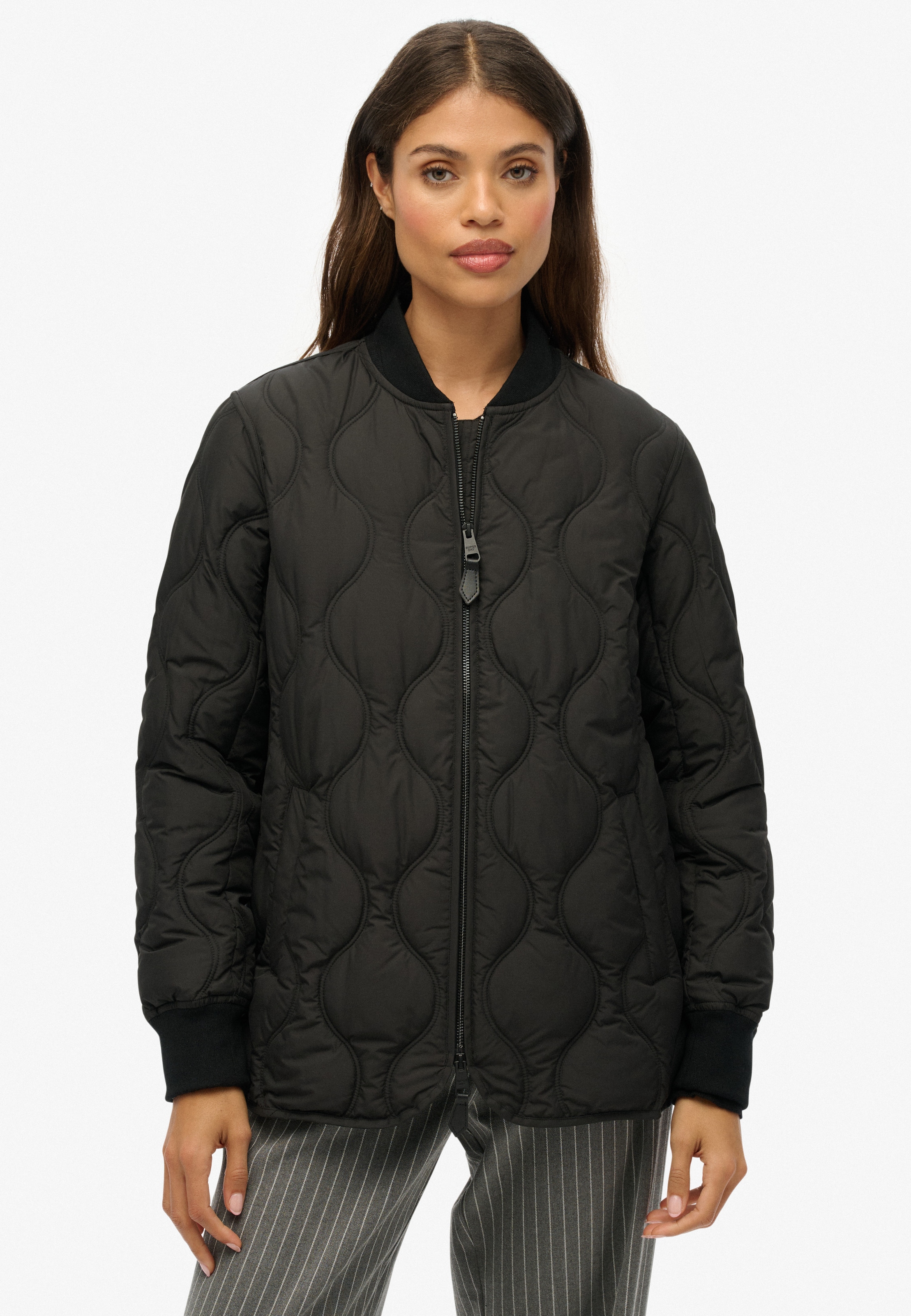 Superdry Steppjacke "SHORT QUILTED LINER JACKET" ohne Kapuze
