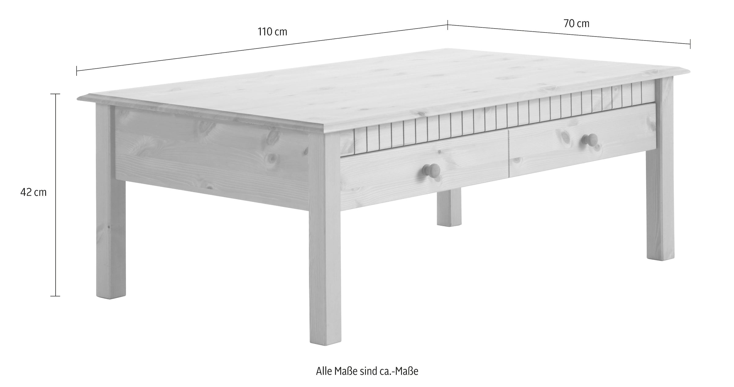 Home affaire Couchtisch »Lisa, TOPSELLER!«, (Couchtisch, Sofatisch), mit grosser Schublade, Breite 110 cm, Landhausstil