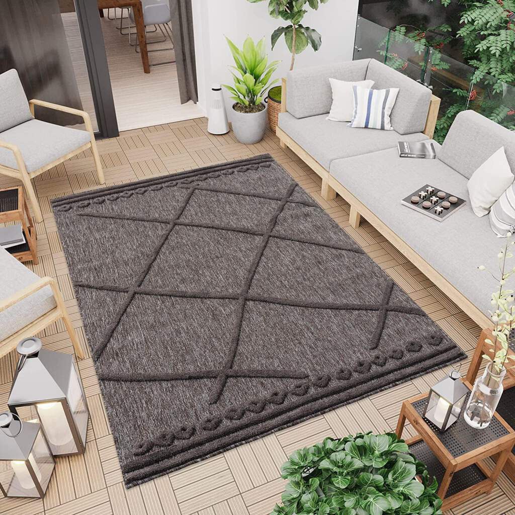 Carpet City rechteckig, & Santorini für Wetterfest Teppich Optik«, Küche, Balkon, Flur Raute- 58578, »In-& | Jelmoli-Versand Terrasse, UV-beständig online bestellen 3D-Effekt, Outdoorteppich