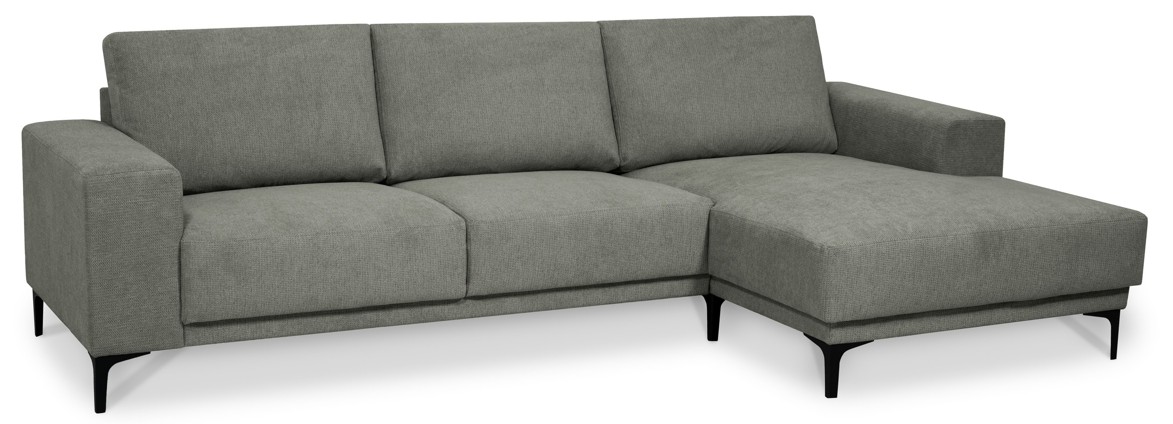 Places of Style Ecksofa »Xander, L-Form,«, Breite 280 cm, Soft-Touch Chenille, schwarze Metallfüsse
