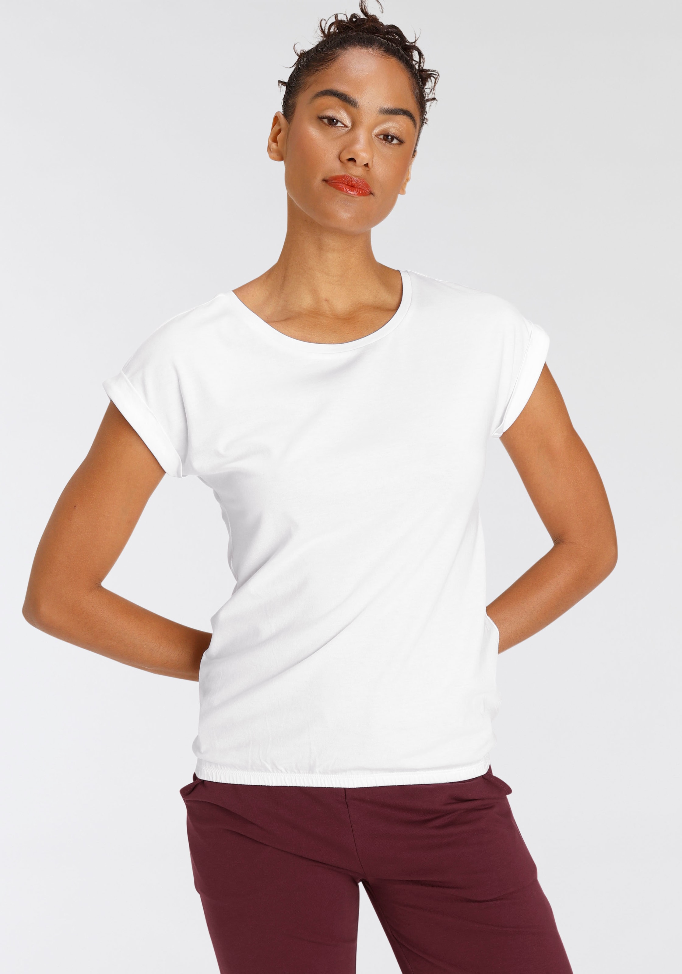 Flashlights T-Shirt, mit überschnittenen Schultern & kleinem Ärmelaufschlag