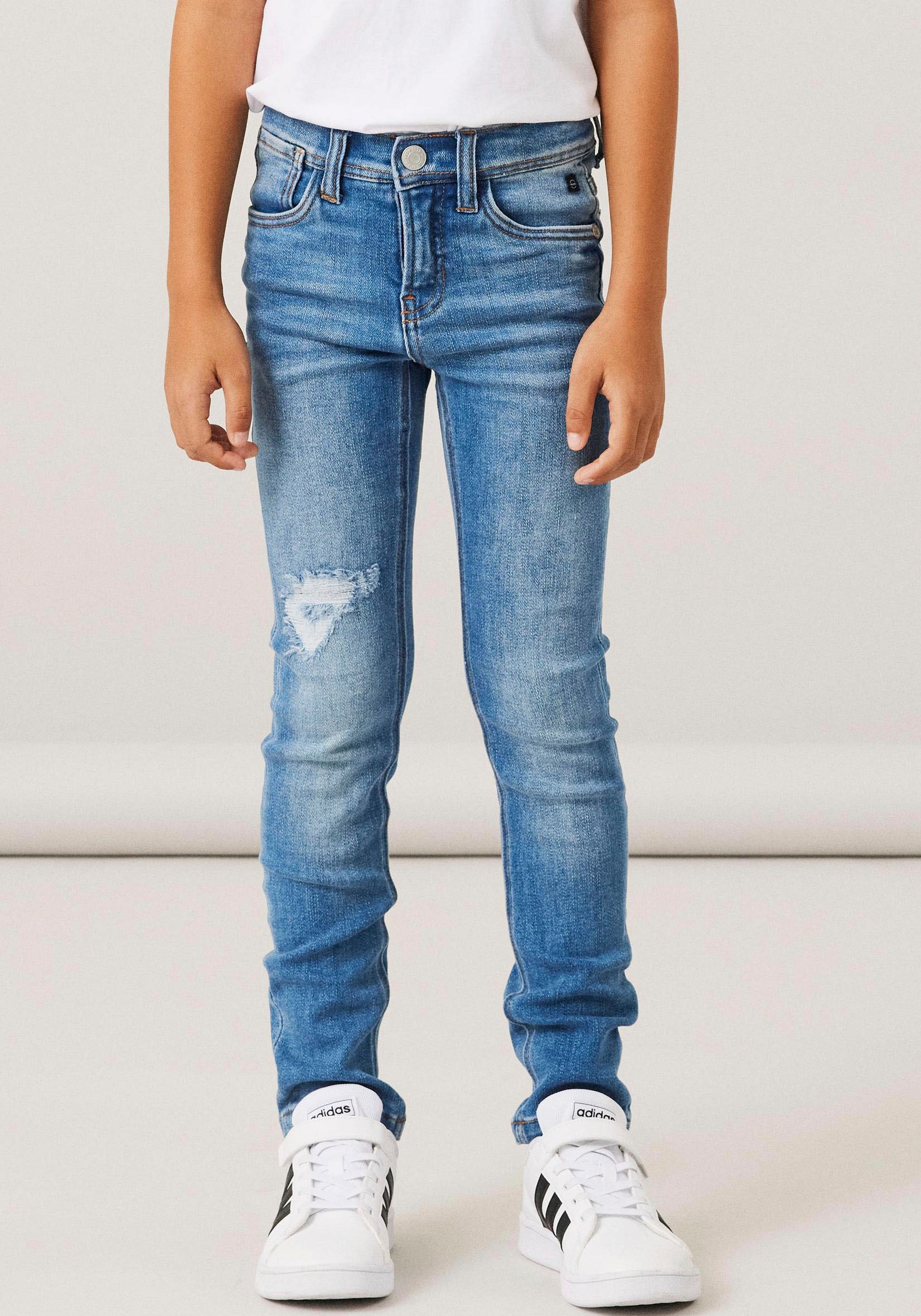 It | kaufen Effekt 1410-UR ✵ Jelmoli-Versand »NKMTHEO mit Destroyed Slim-fit-Jeans JEANS XSLIM günstig NOOS«, Name