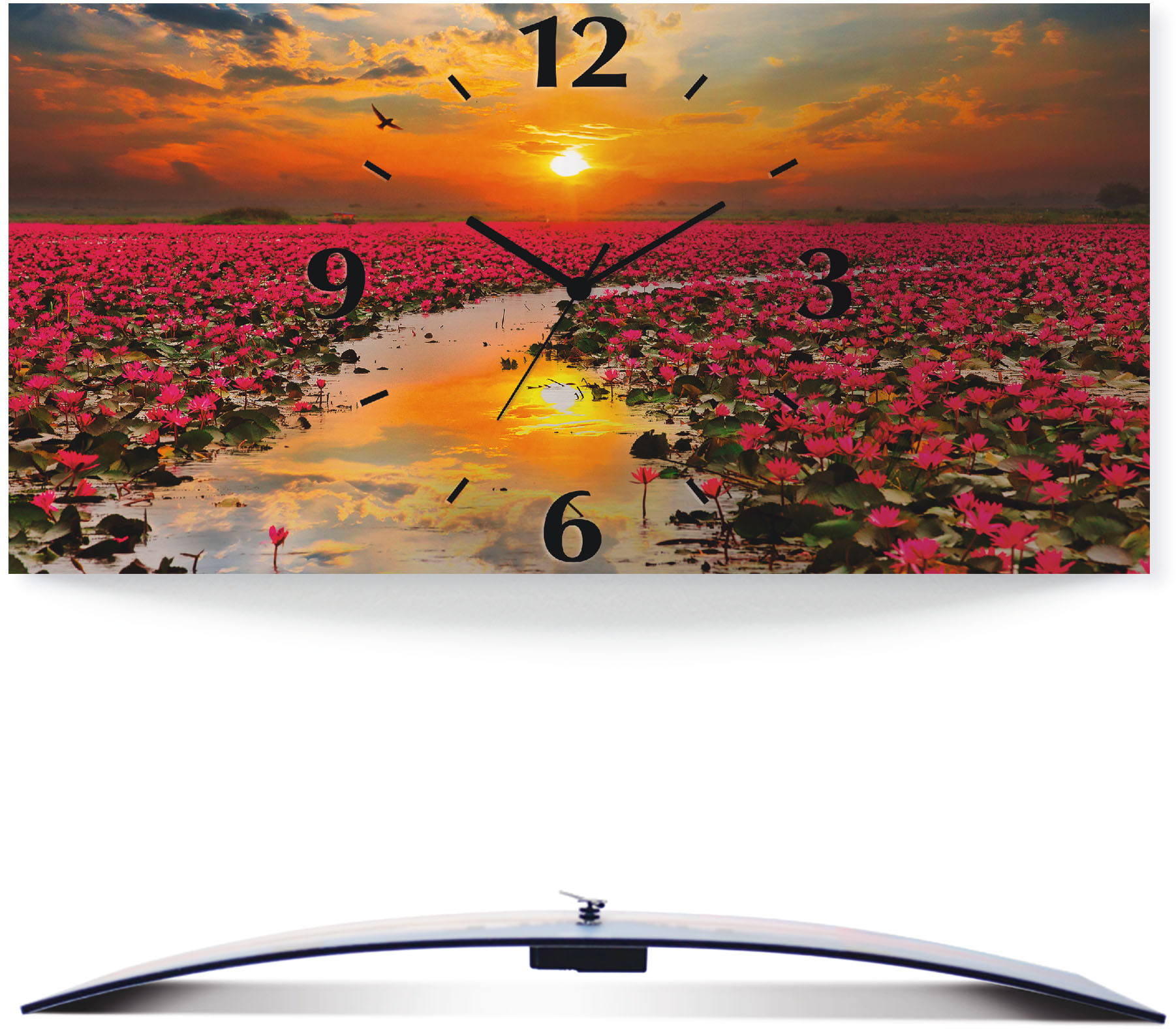 Artland Wanduhr "Sonnenschein blühende Lotusblume" wahlweise mit Quarz- oder Funkuhrwerk, lautlos ohne Tickgeräusche