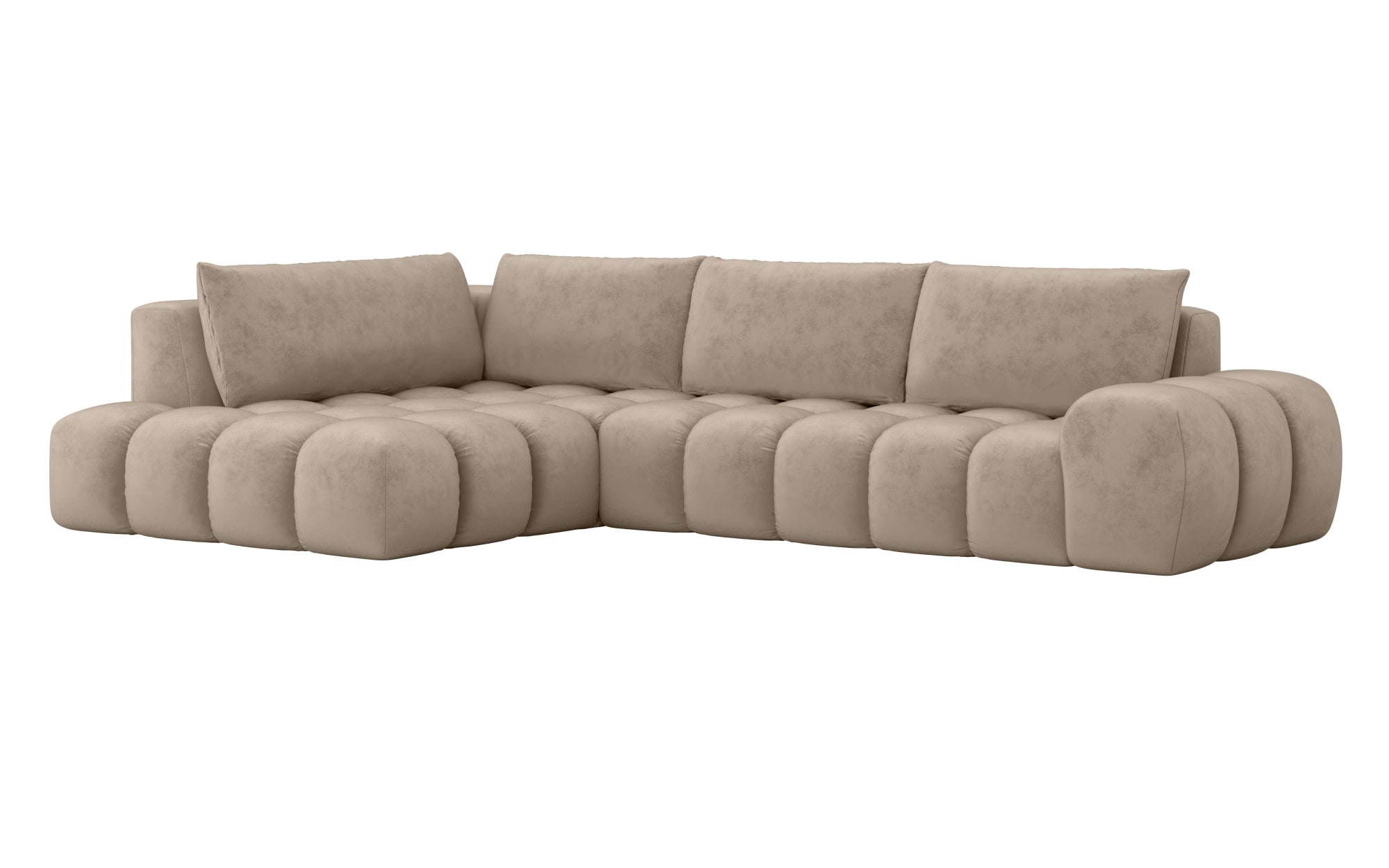 INOSIGN Ecksofa »AZITA klein, L-Form, elegant und bequem Designsofa«, lose Rückenkissen, traumhafte Steppung, Masse B/T/H: 296/176,5/89 cm