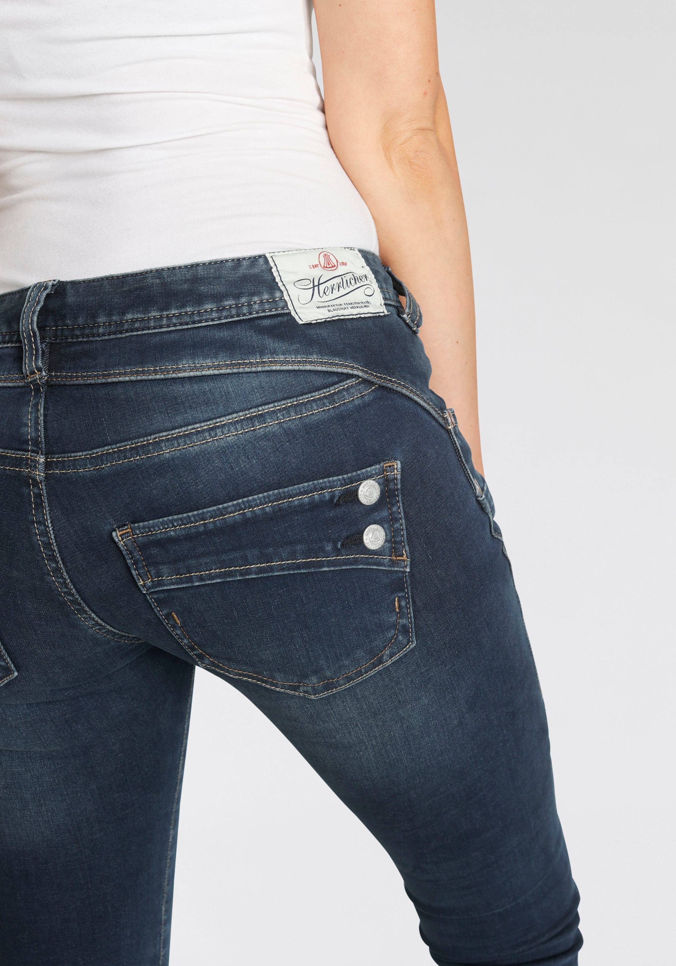 DENIM«, online REUSED SLIM Slim-fit-Jeans shoppen Powerstretch bei Herrlicher Schweiz Waist Jelmoli-Versand Low »PIPER