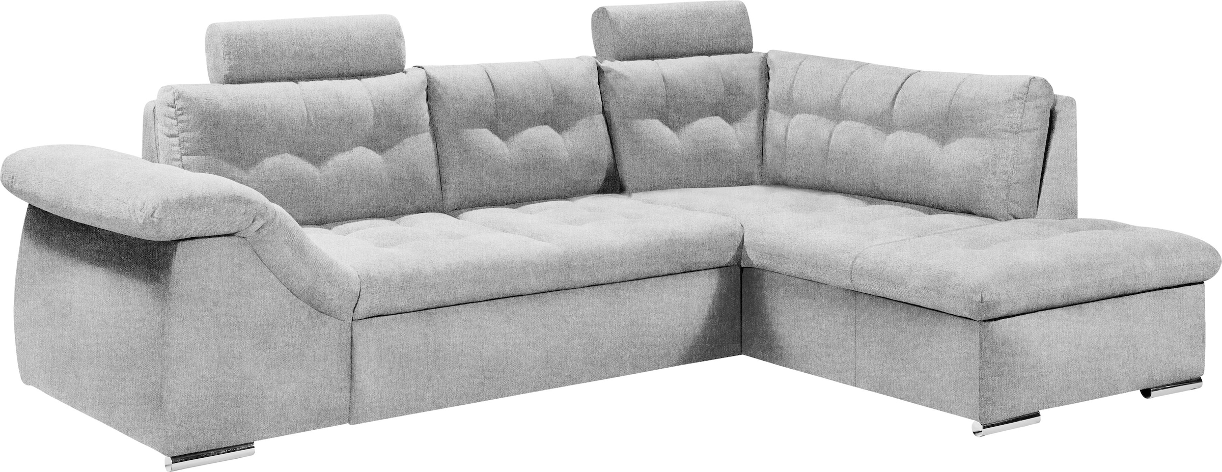 ED EXCITING DESIGN Ecksofa Oman, mit Bettfunktion, Bettkasten, Armteilverstellung und  Kopfstützen