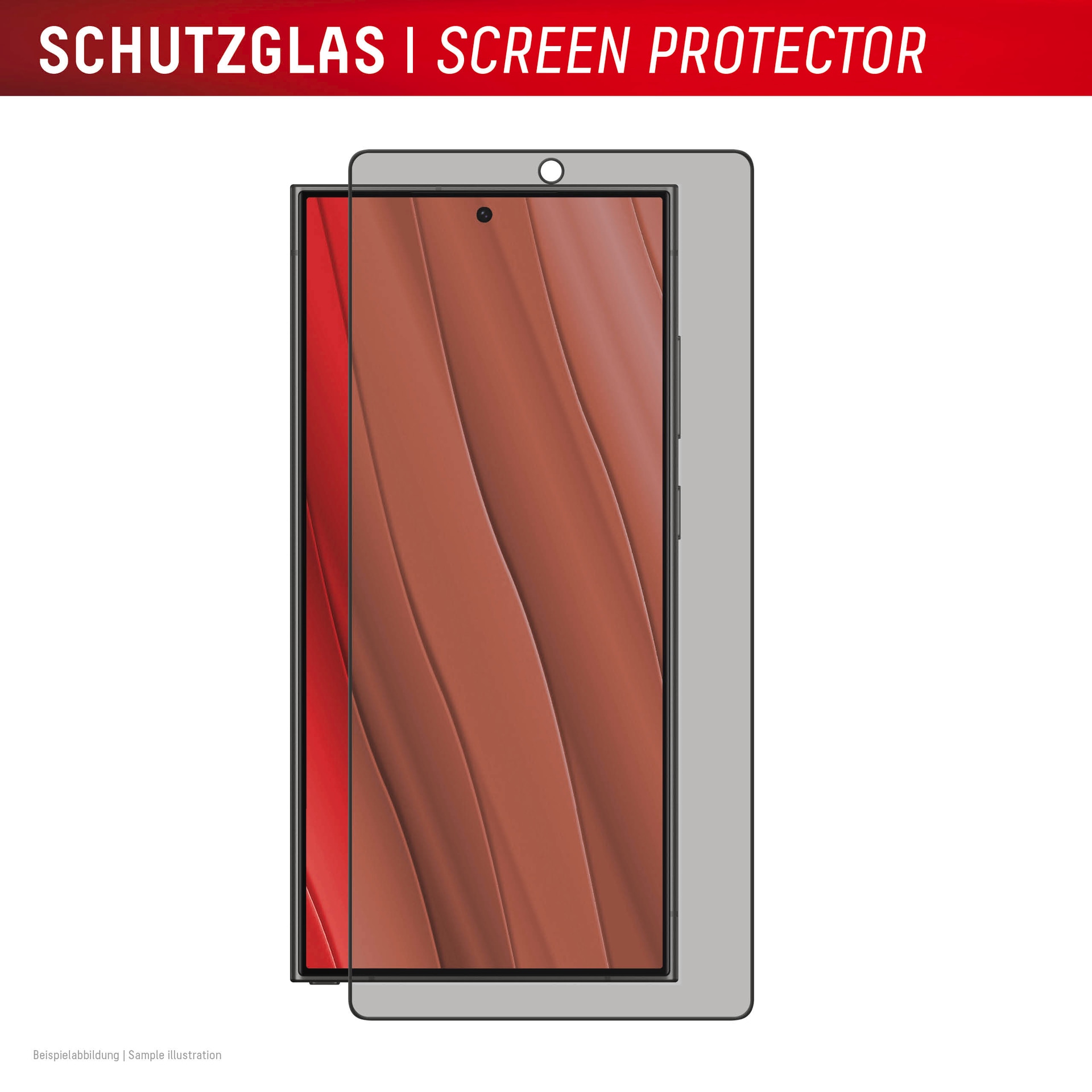 Displex Displayschutzglas »Privacy Glass Screen Protection«, für Samsung Galaxy S25 Ultra, Displayschutzfolie, Schutzfolie, Bildschirmschutz, kratz- & stossfest