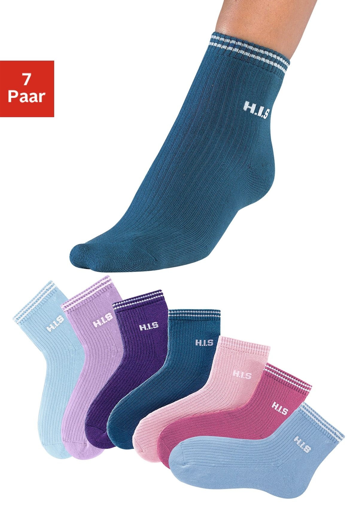 H.I.S Kurzsocken Packung, 7 Stk. tlg. mit Vollfrottee